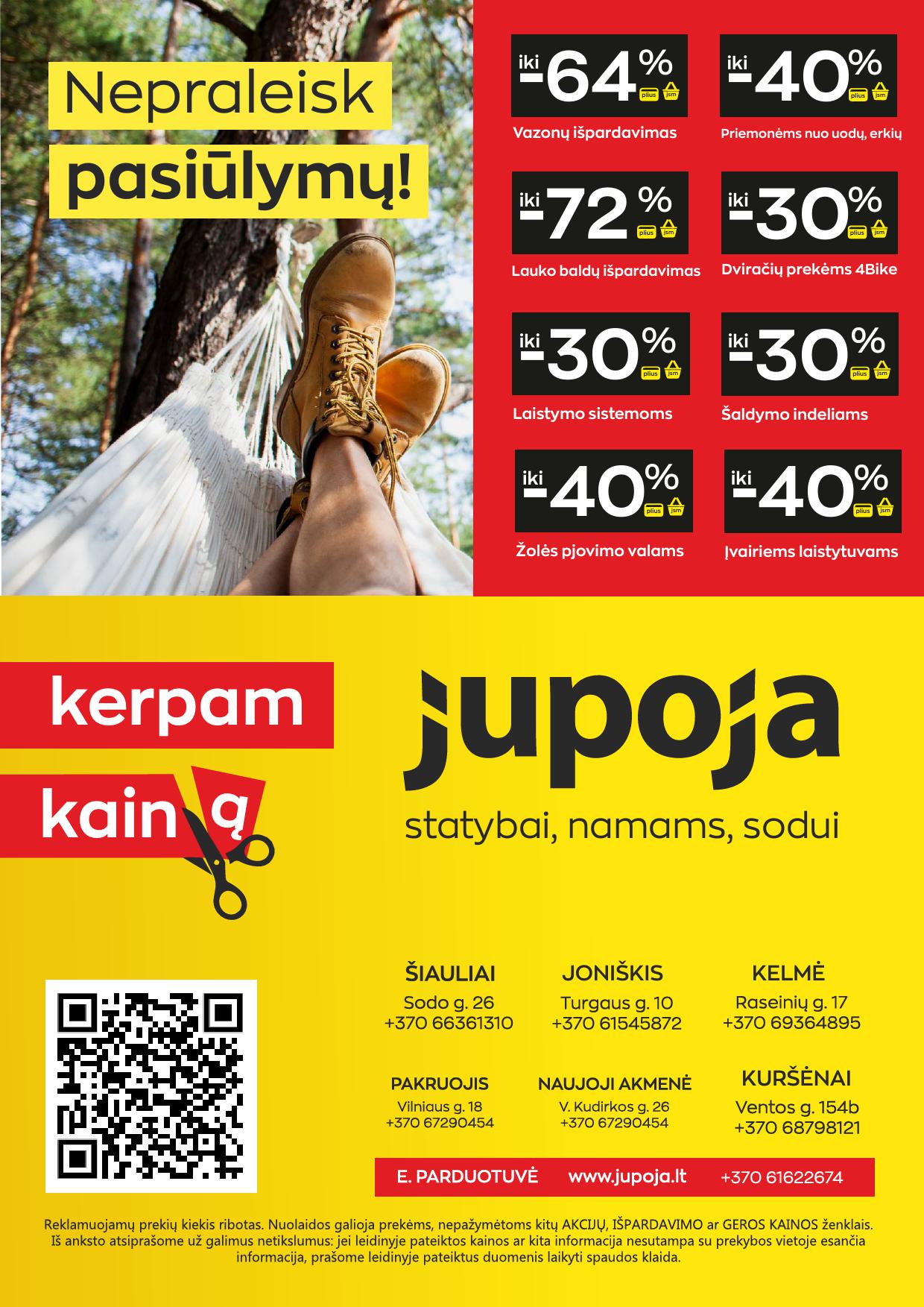 Jupoja akcijos šią savaitę. Galioja nuo 2026-06-15 iki 2026-08-10 – 34 psl.
