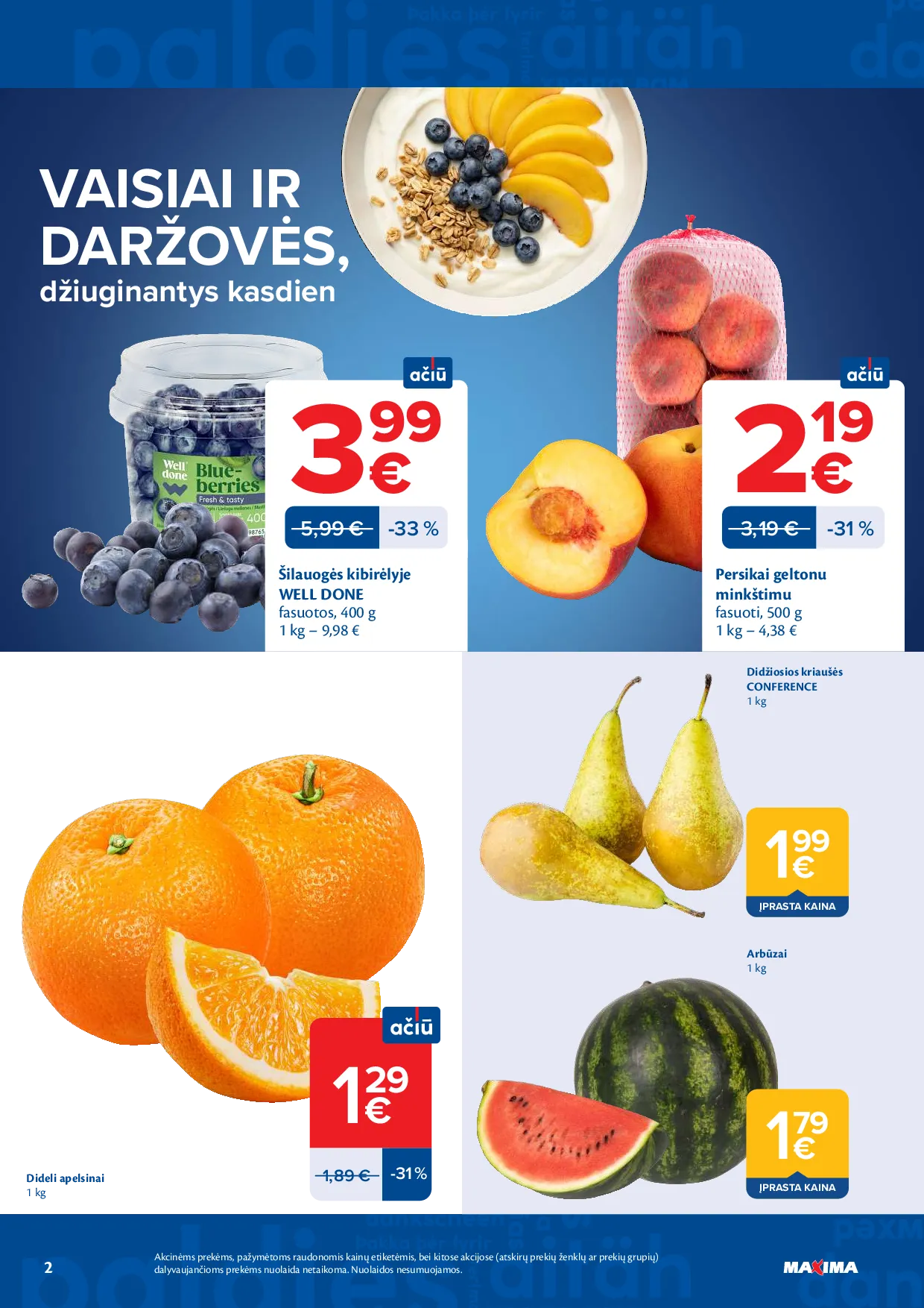 Maxima akcijos šią savaitę. Galioja nuo 2026-05-19 iki 2026-05-25 – 2 psl.
