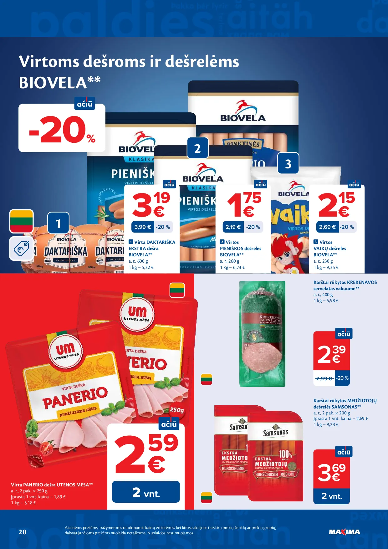 Maxima akcijos šią savaitę. Galioja nuo 2026-05-19 iki 2026-05-25 – 20 psl.