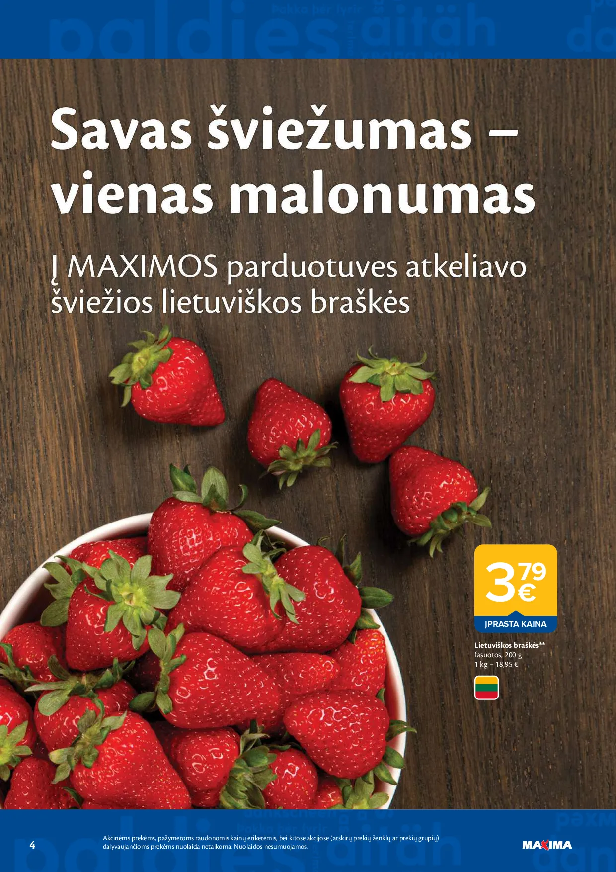 Maxima akcijos šią savaitę. Galioja nuo 2026-05-19 iki 2026-05-25 – 4 psl.