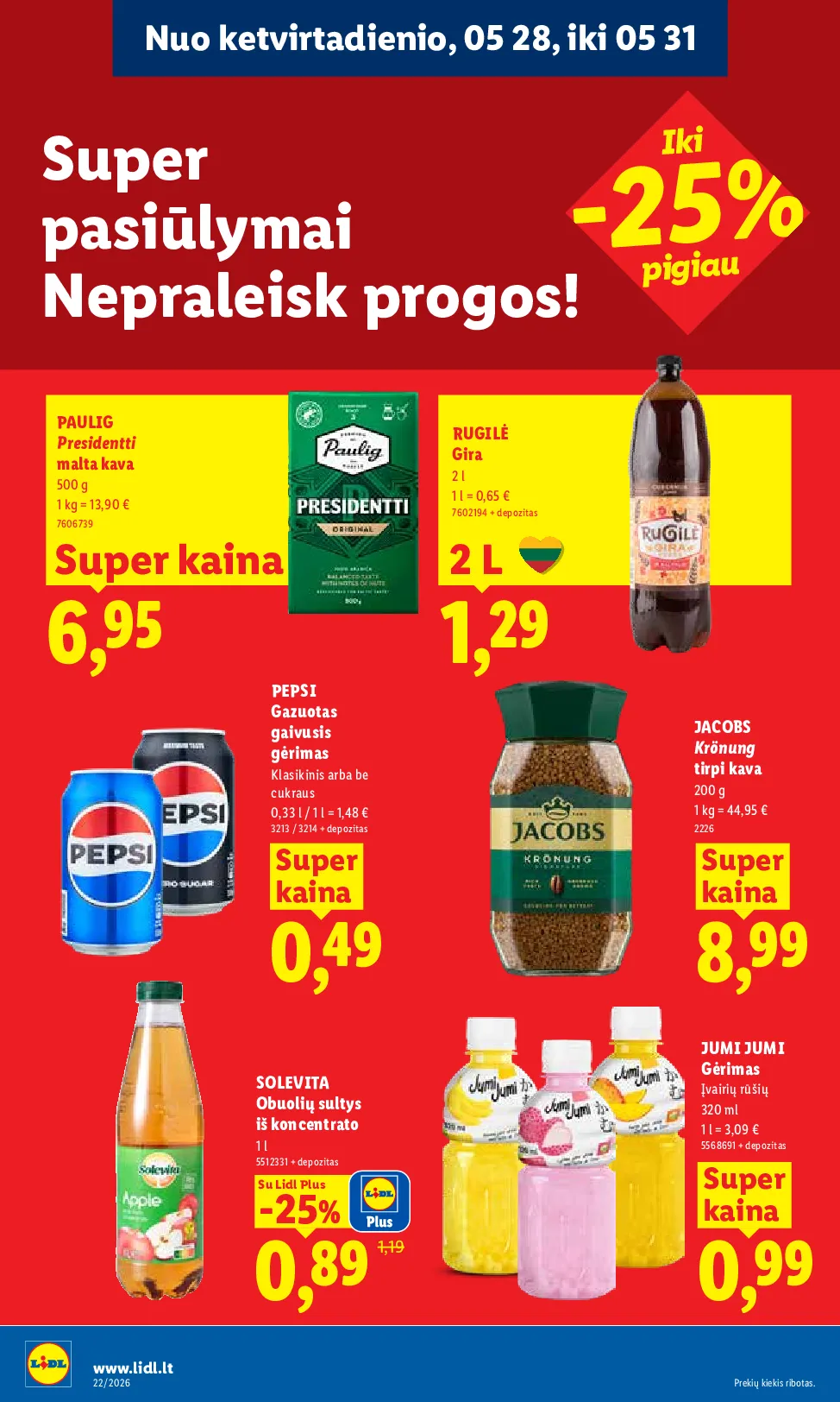 Lidl akcijos šią savaitę. Galioja nuo 2026-05-25 iki 2026-05-31 – 22 psl.