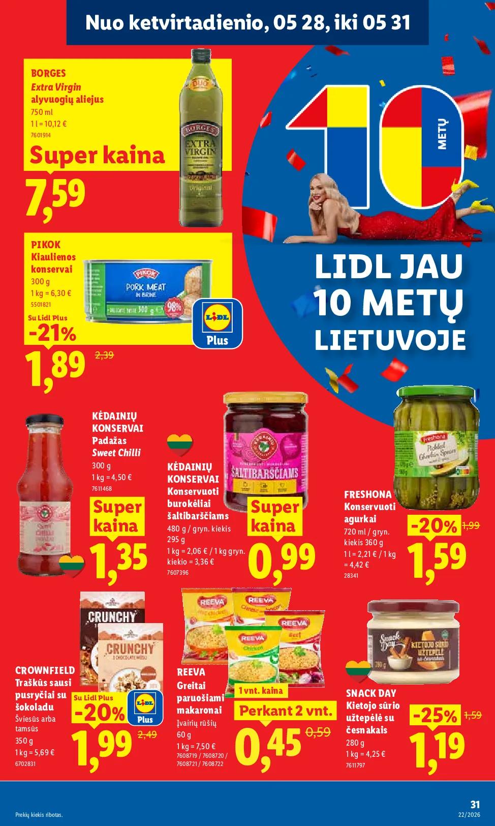 Lidl akcijos šią savaitę. Galioja nuo 2026-05-25 iki 2026-05-31 – 23 psl.