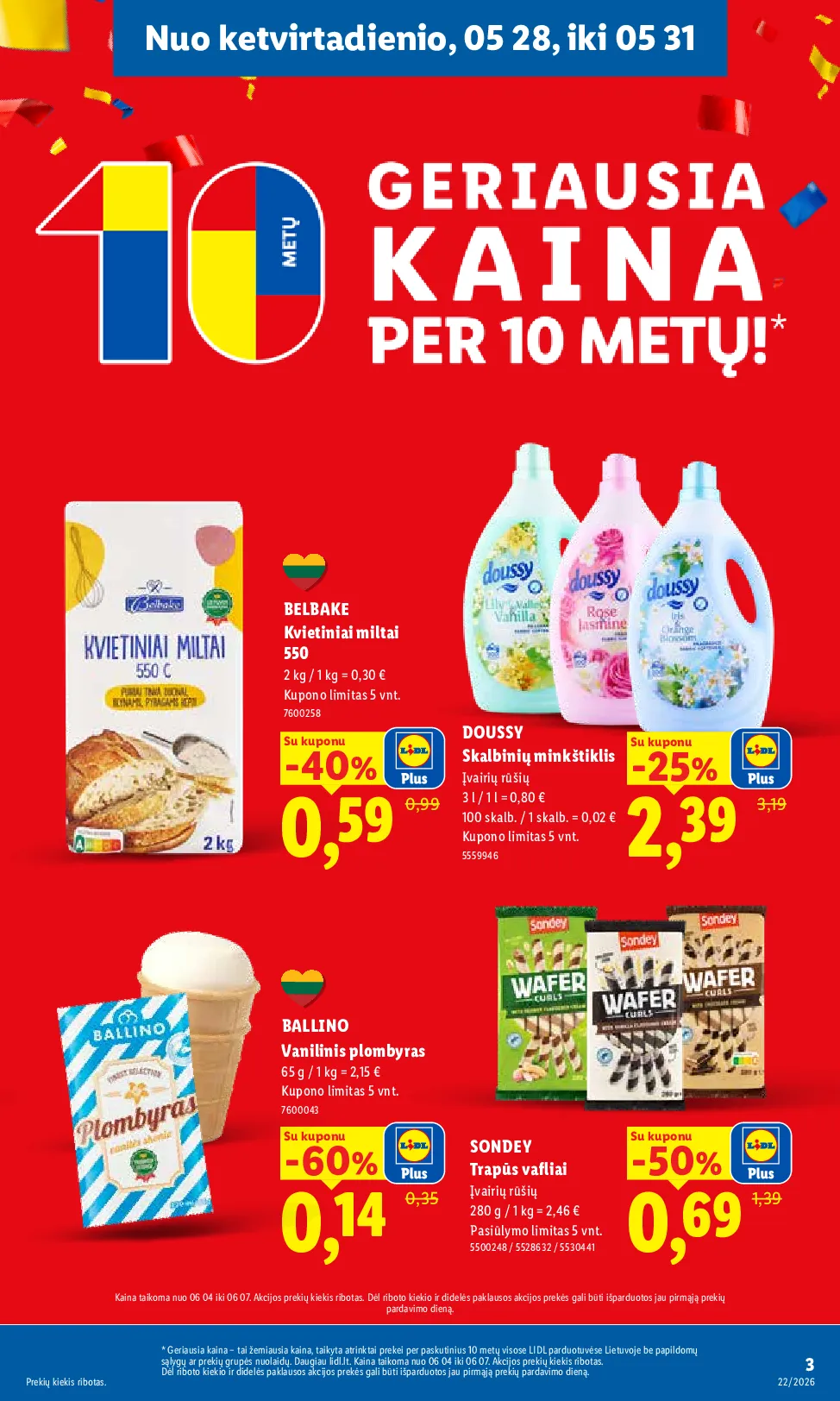 Lidl akcijos šią savaitę. Galioja nuo 2026-05-25 iki 2026-05-31 – 3 psl.