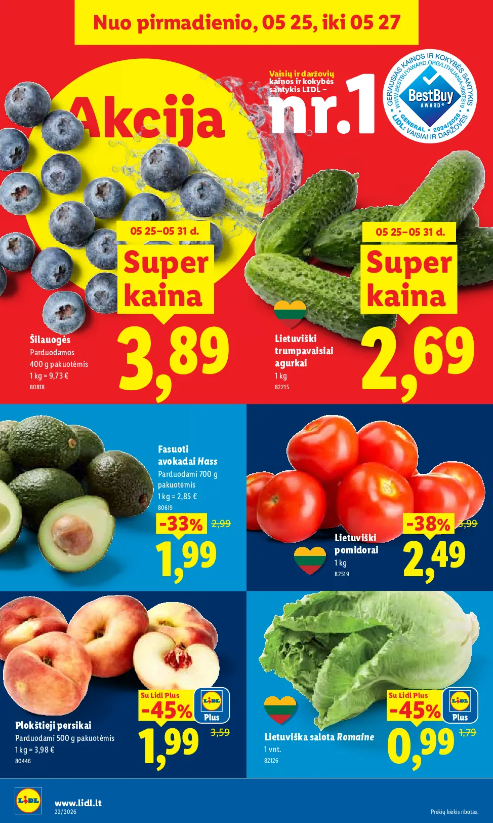 Lidl akcijos šią savaitę. Galioja nuo 2026-05-25 iki 2026-05-31 – 4 psl.