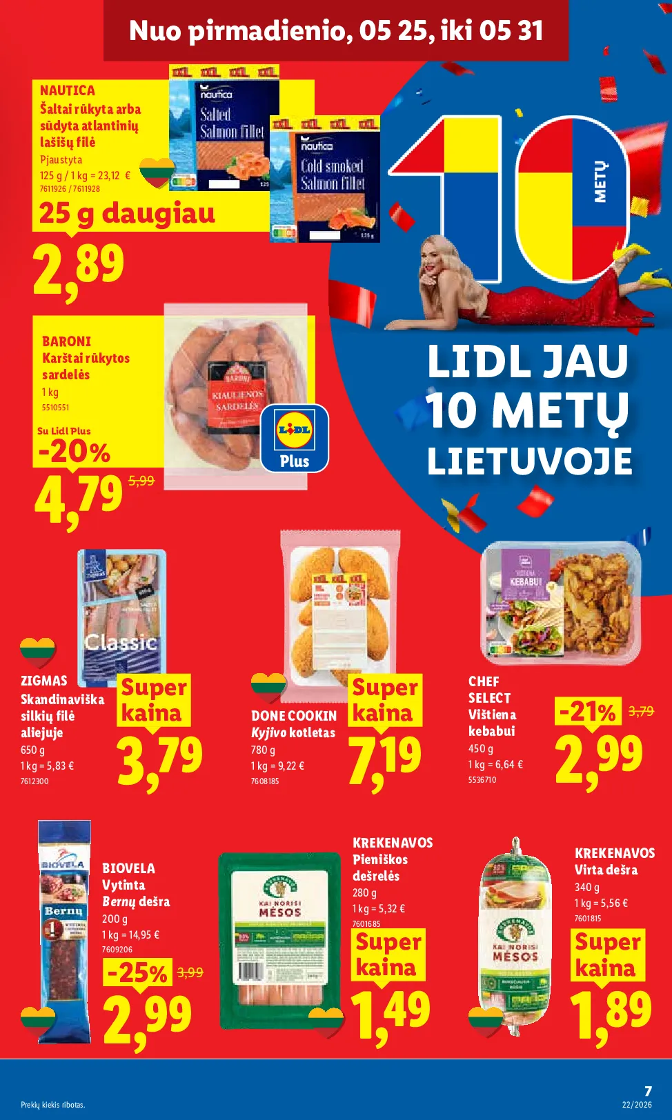 Lidl akcijos šią savaitę. Galioja nuo 2026-05-25 iki 2026-05-31 – 9 psl.