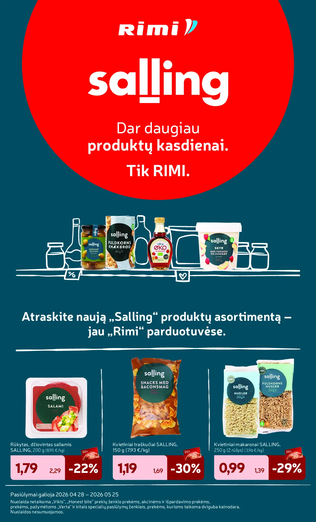 Rimi akcijos šią savaitę. Galioja nuo 2026-05-19 iki 2026-05-25 – 4 psl.