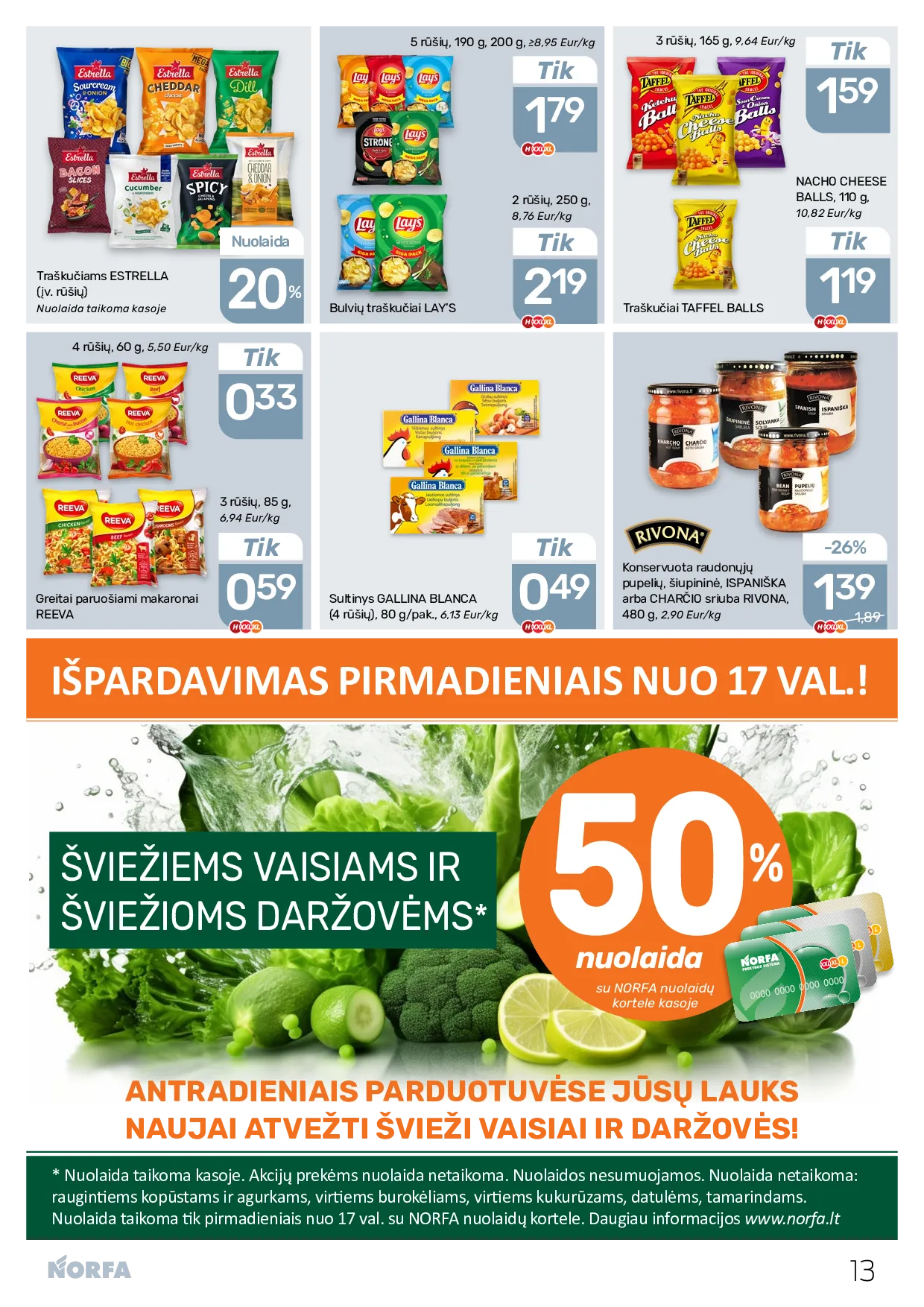 Norfa akcijos šią savaitę. Galioja nuo 2026-05-14 iki 2026-05-27 – 13 psl.