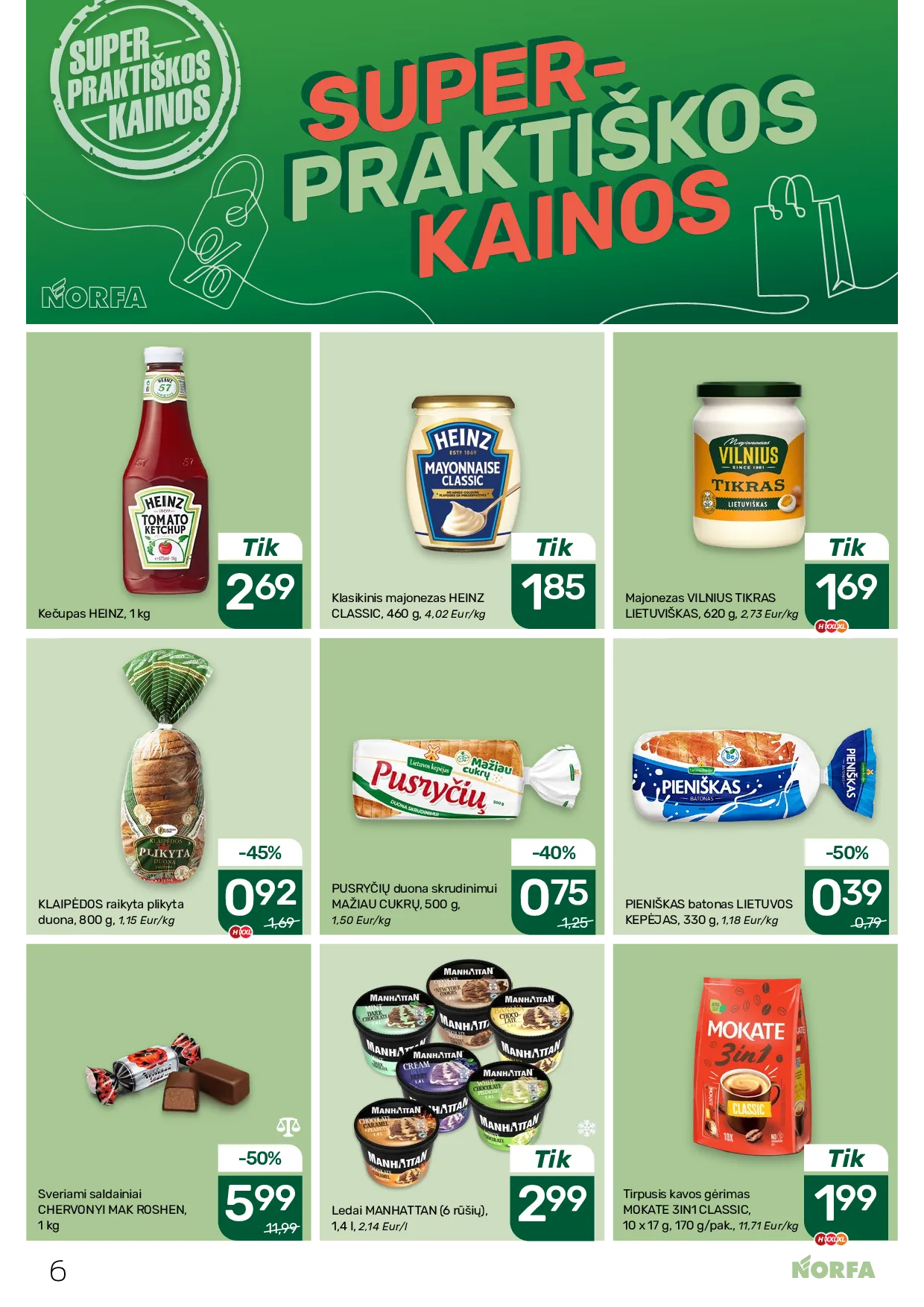 Norfa akcijos šią savaitę. Galioja nuo 2026-05-14 iki 2026-05-27 – 6 psl.