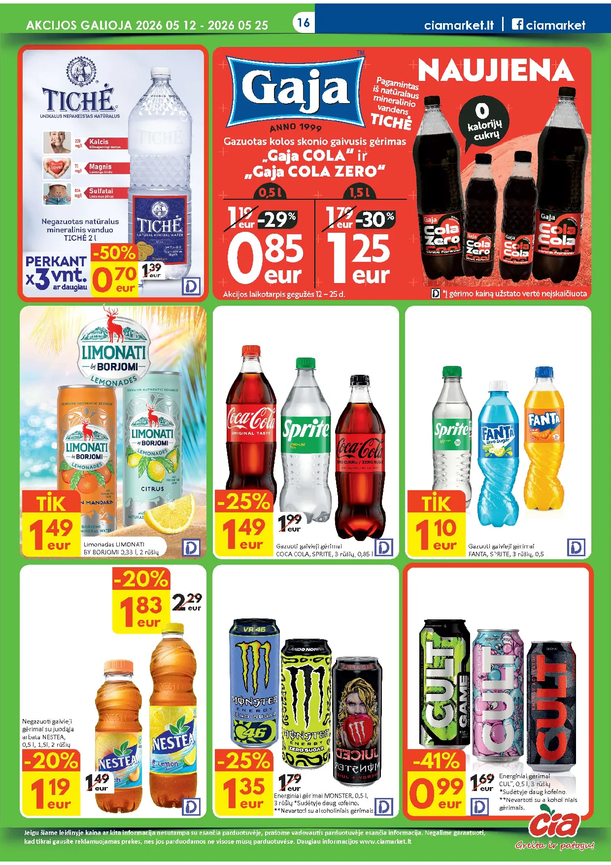 Čia Market akcijos šią savaitę. Galioja nuo 2026-05-12 iki 2026-05-25 – 16 psl.
