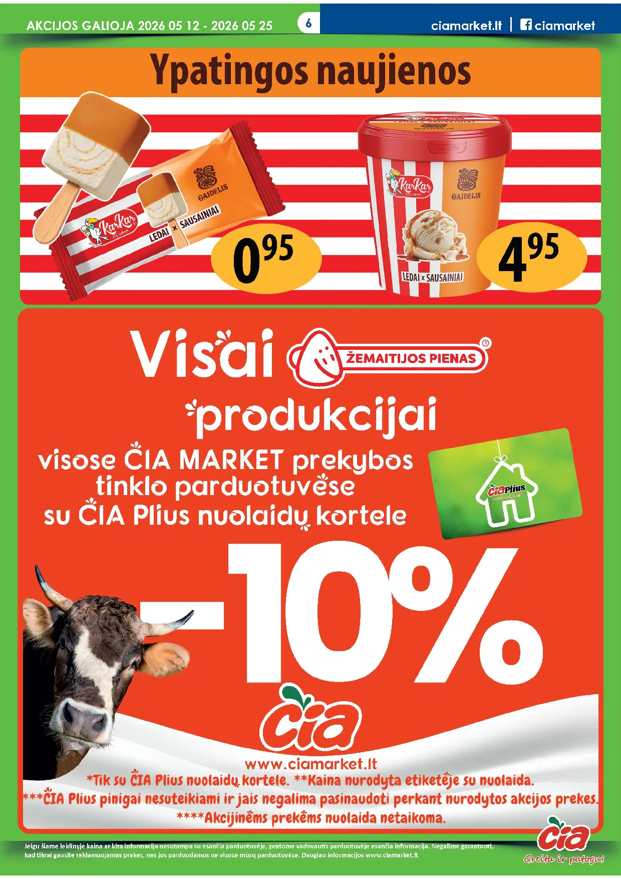 Čia Market akcijos šią savaitę. Galioja nuo 2026-05-12 iki 2026-05-25 – 6 psl.