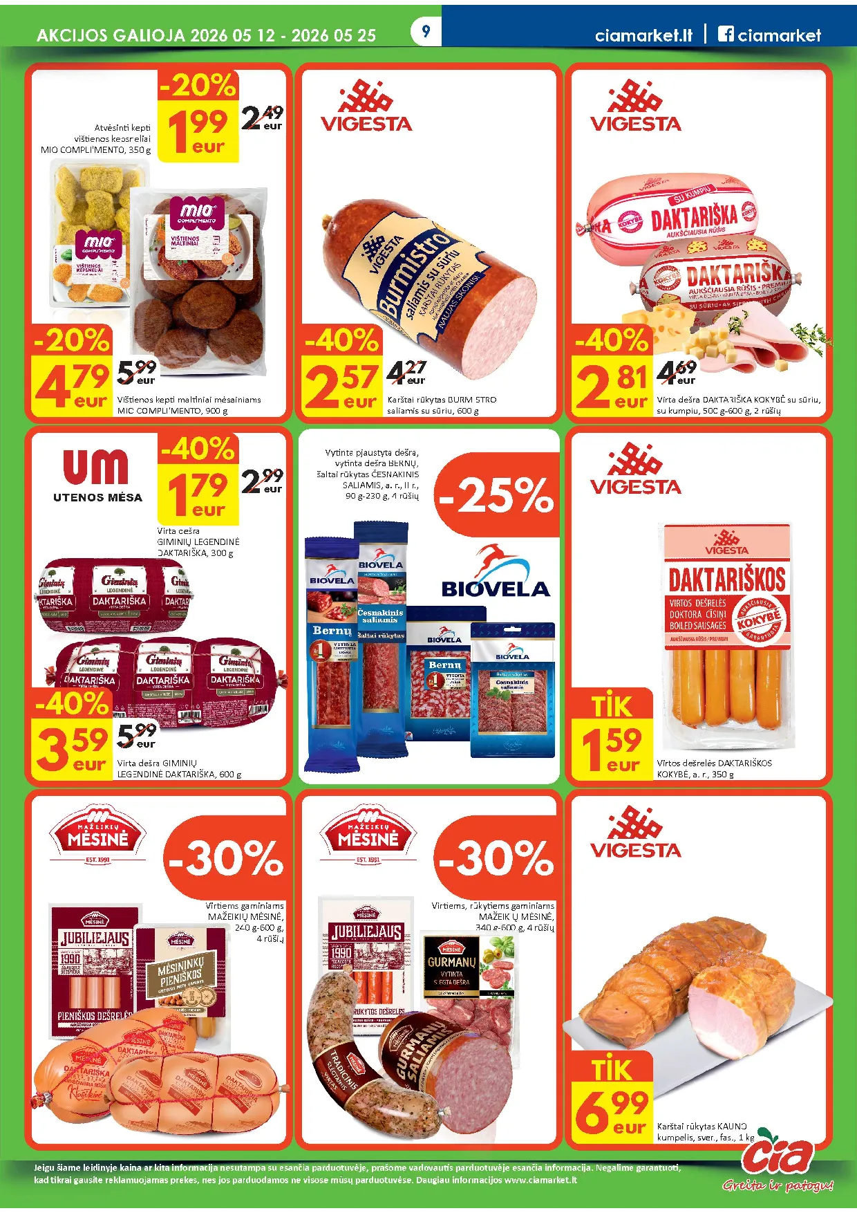 Čia Market akcijos šią savaitę. Galioja nuo 2026-05-12 iki 2026-05-25 – 9 psl.