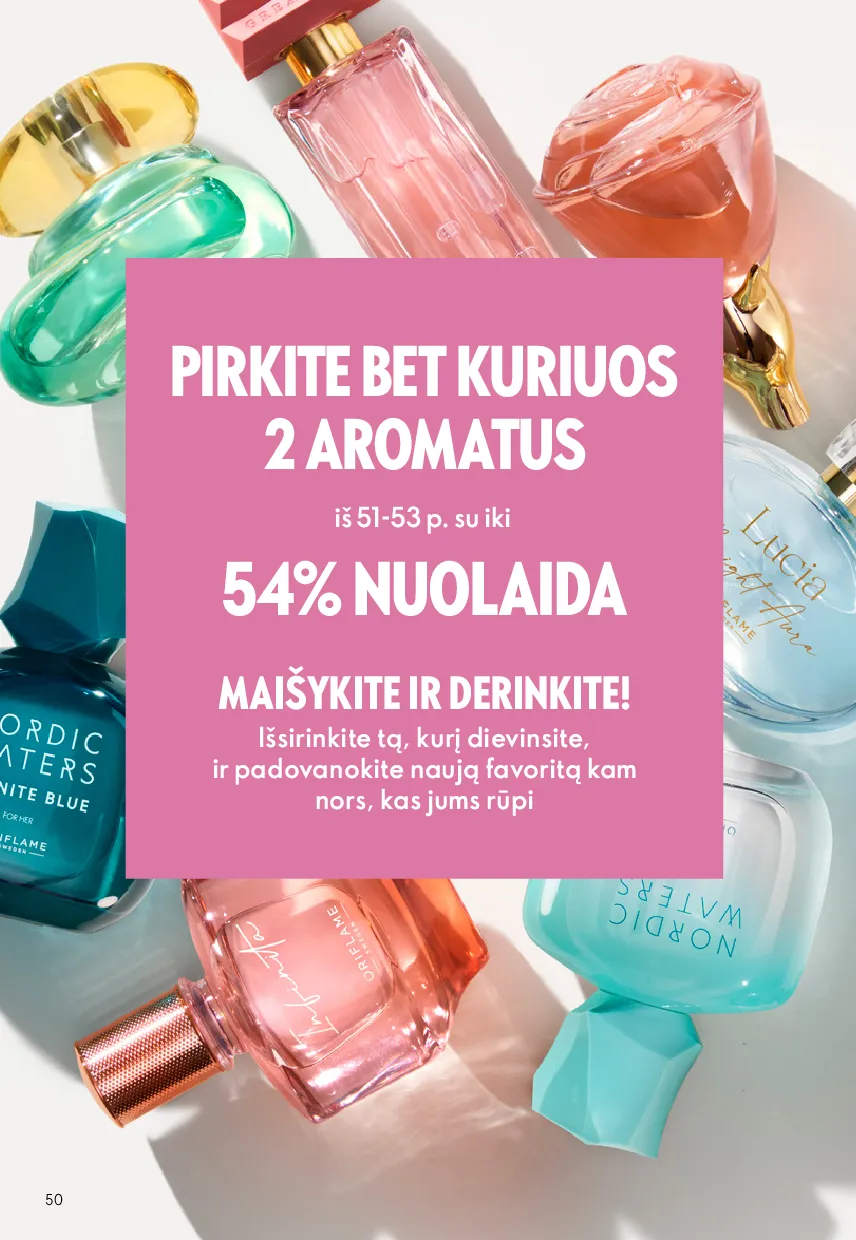 Oriflame akcijos šią savaitę. Galioja nuo 2026-05-13 iki 2026-06-02 – 50 psl.