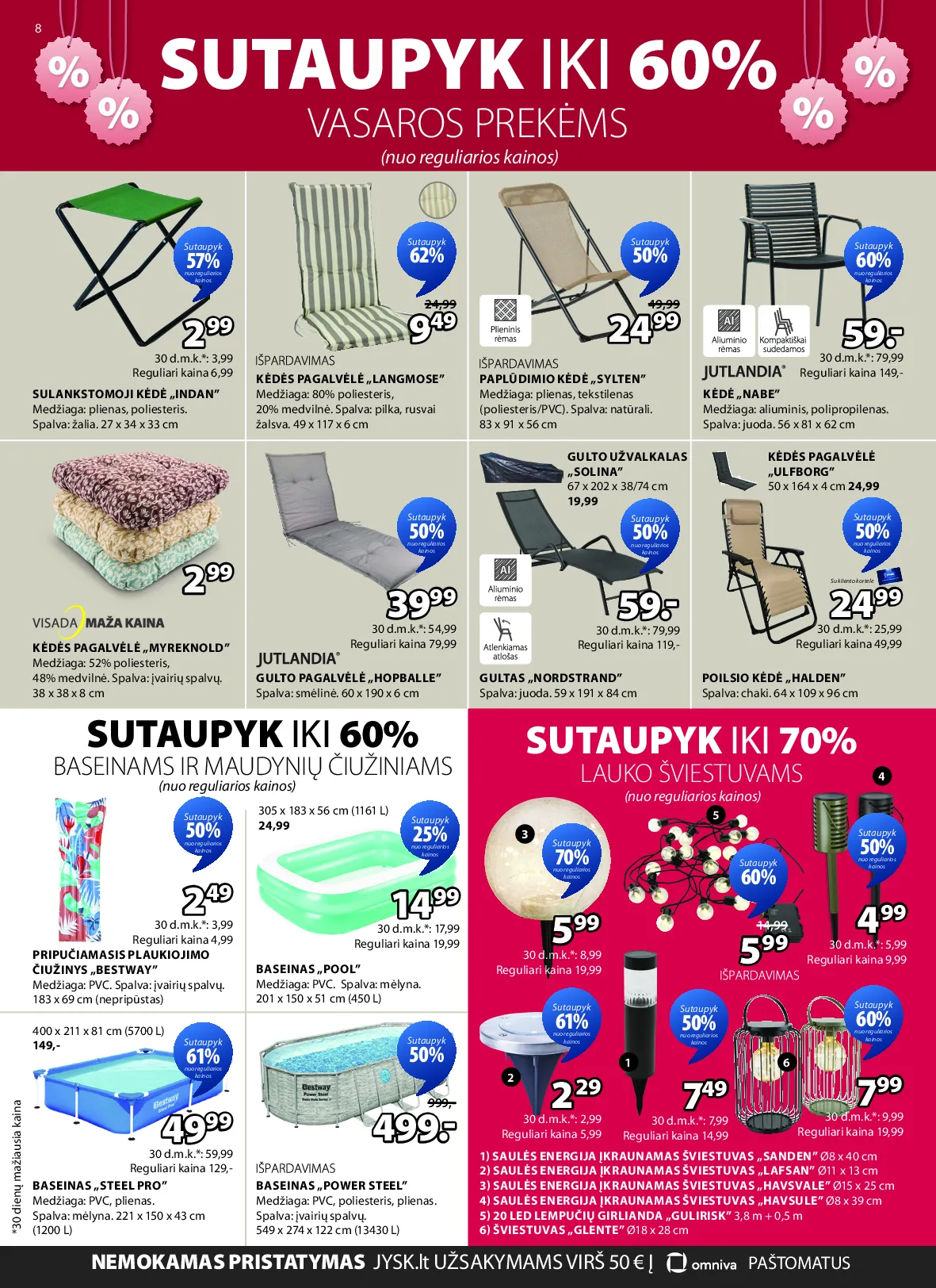Jysk akcijos šią savaitę. Galioja nuo 2026-06-16 iki 2026-06-29 – 8 psl.
