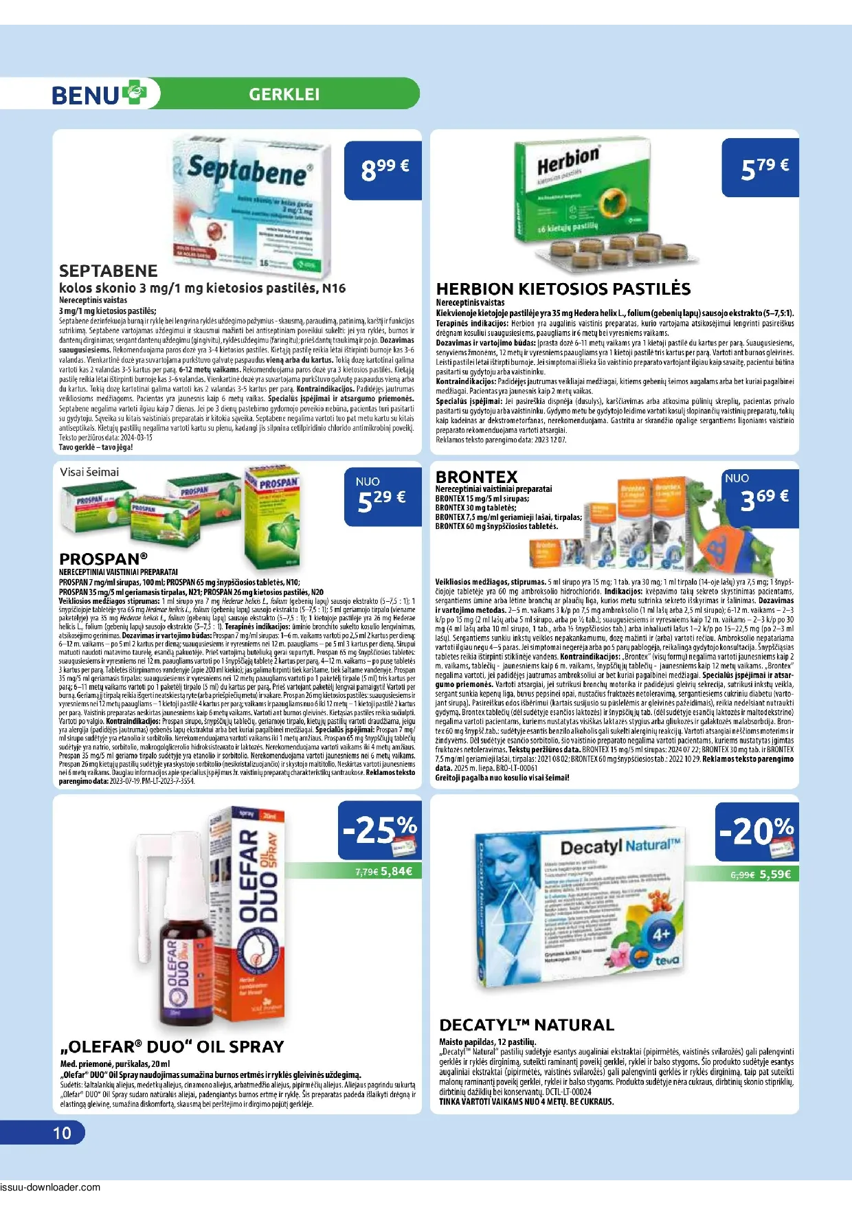 Benu leidinys – 10 psl.