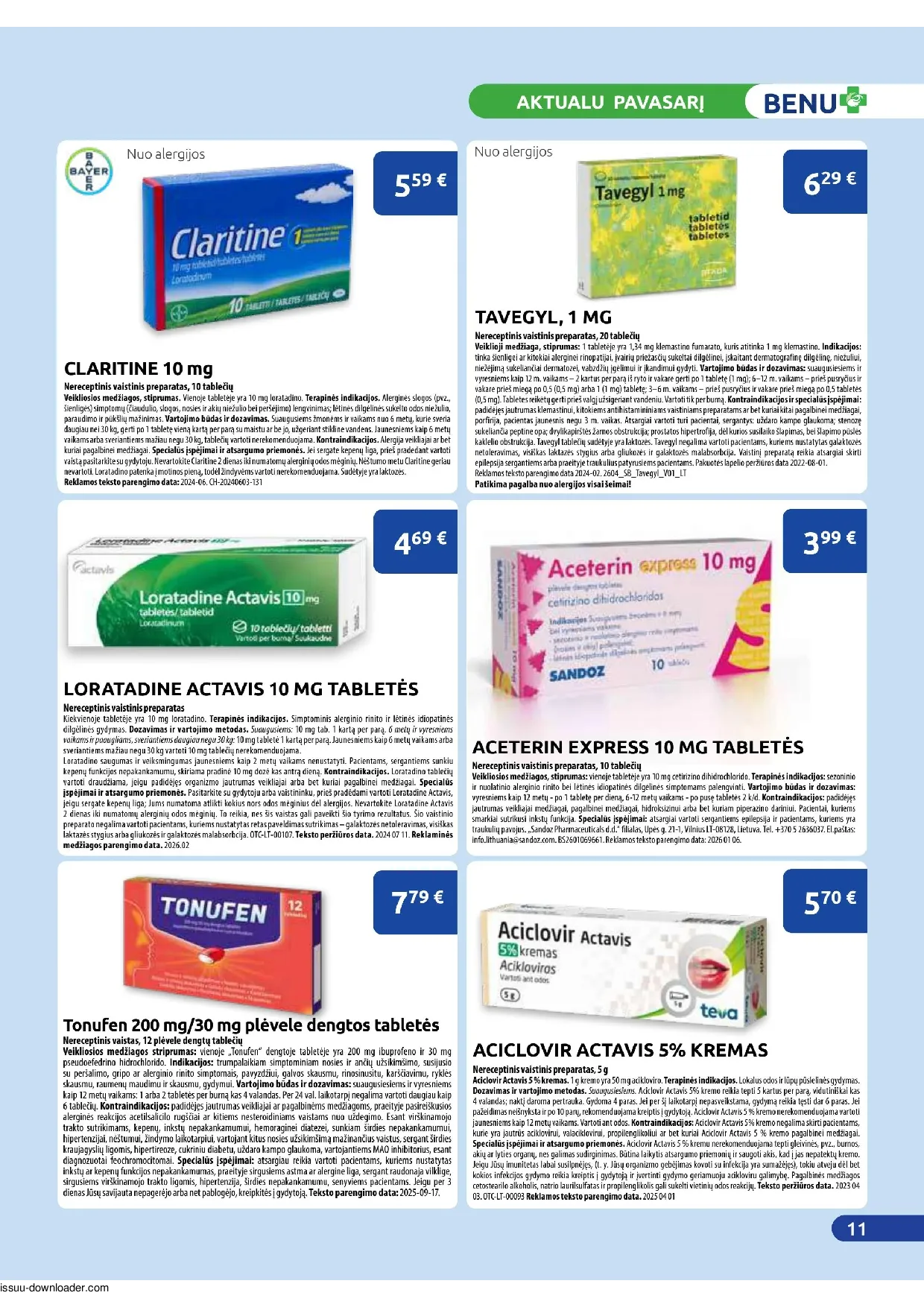 Benu leidinys – 11 psl.
