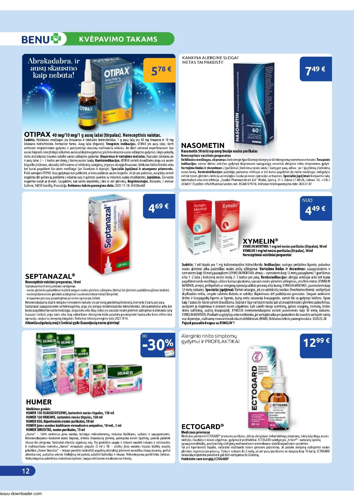 Benu leidinys – 12 psl.