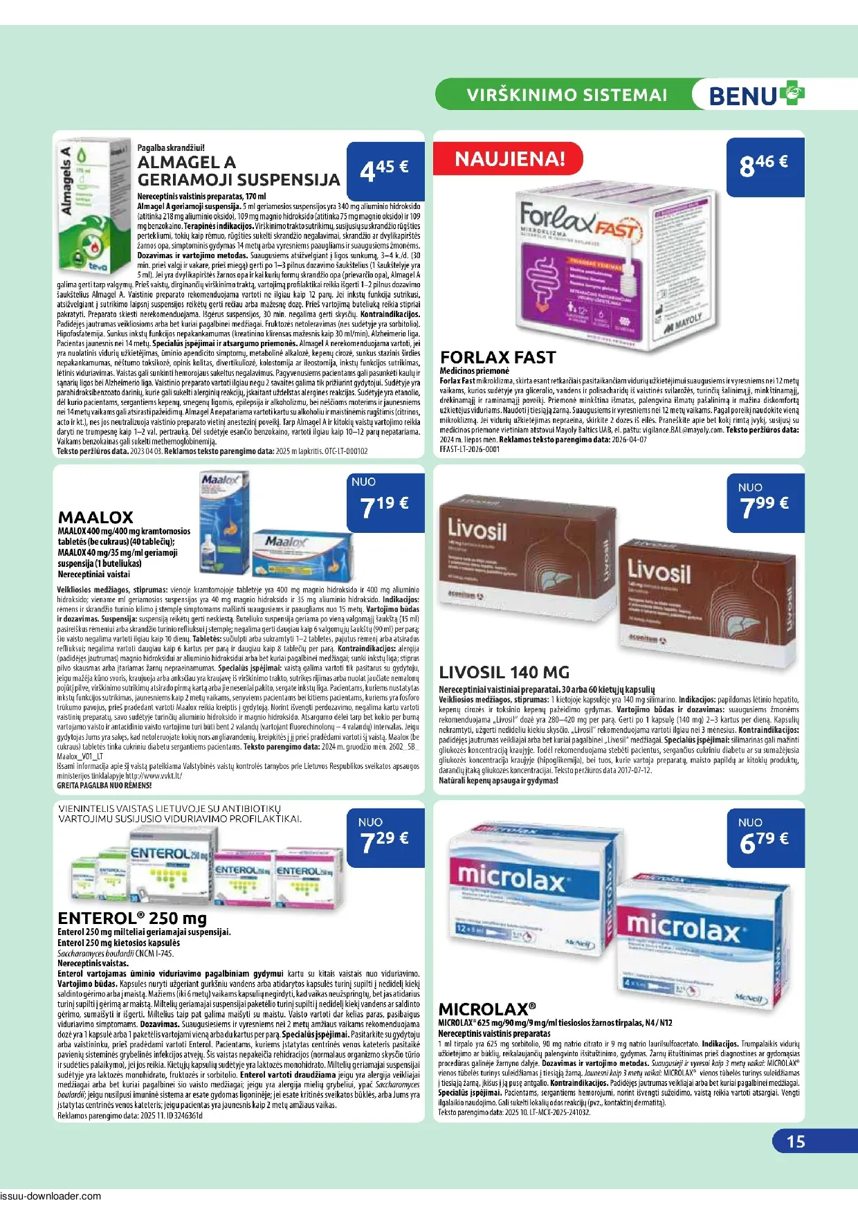 Benu leidinys – 15 psl.