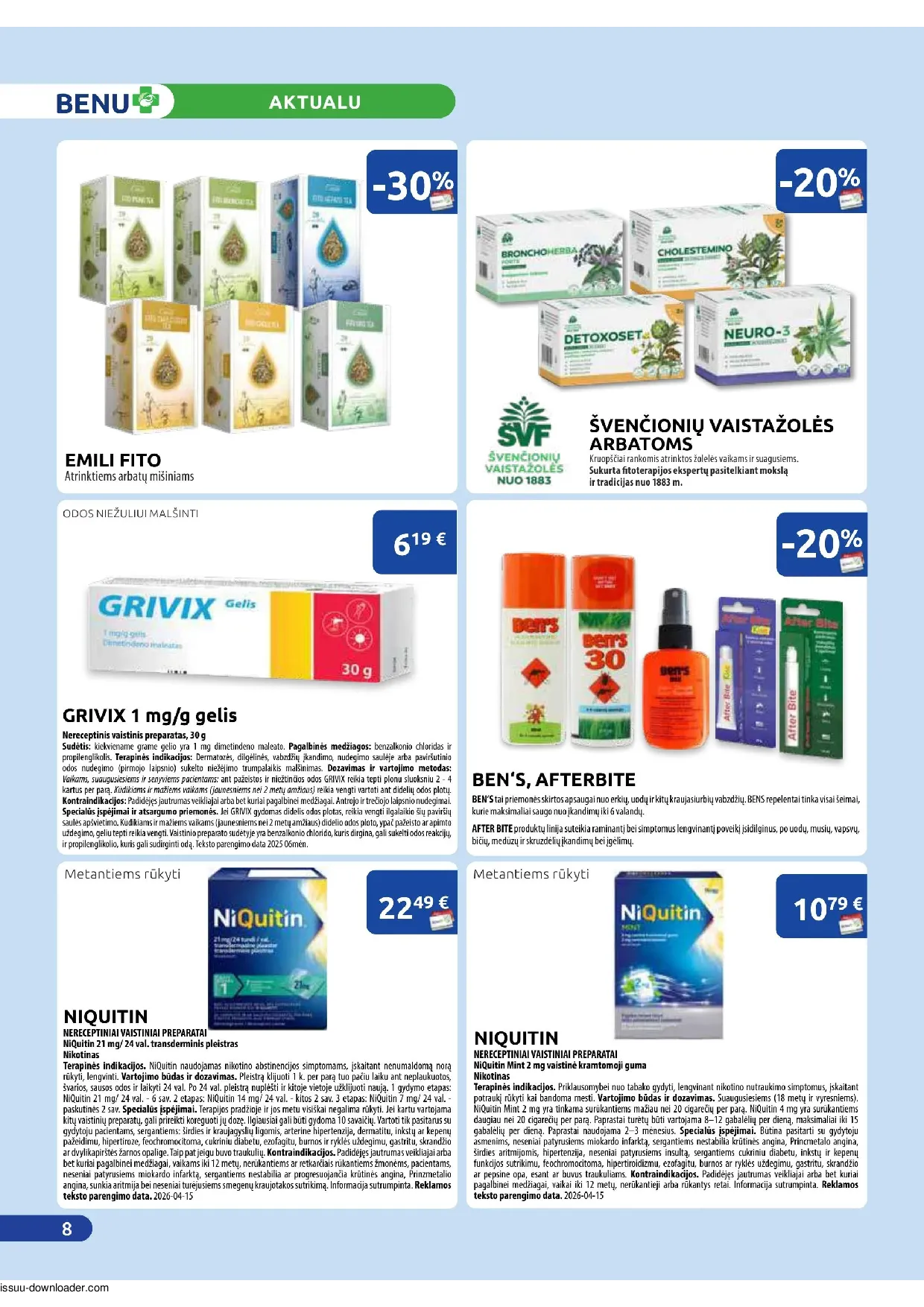 Benu leidinys – 8 psl.