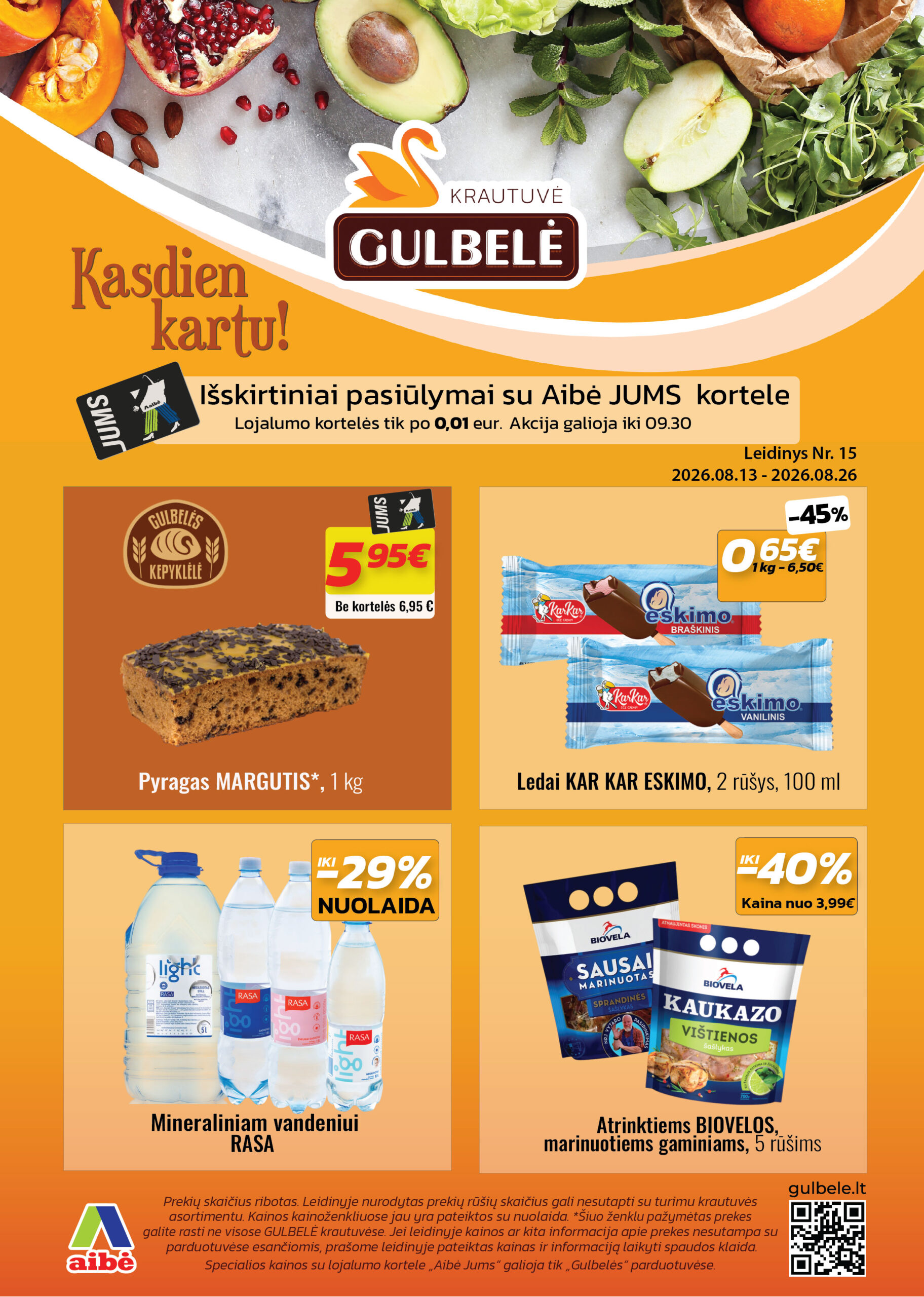 Gulbelė akcijos šią savaitę. Galioja nuo 2026-08-13 iki 2026-08-26 – 1 psl.