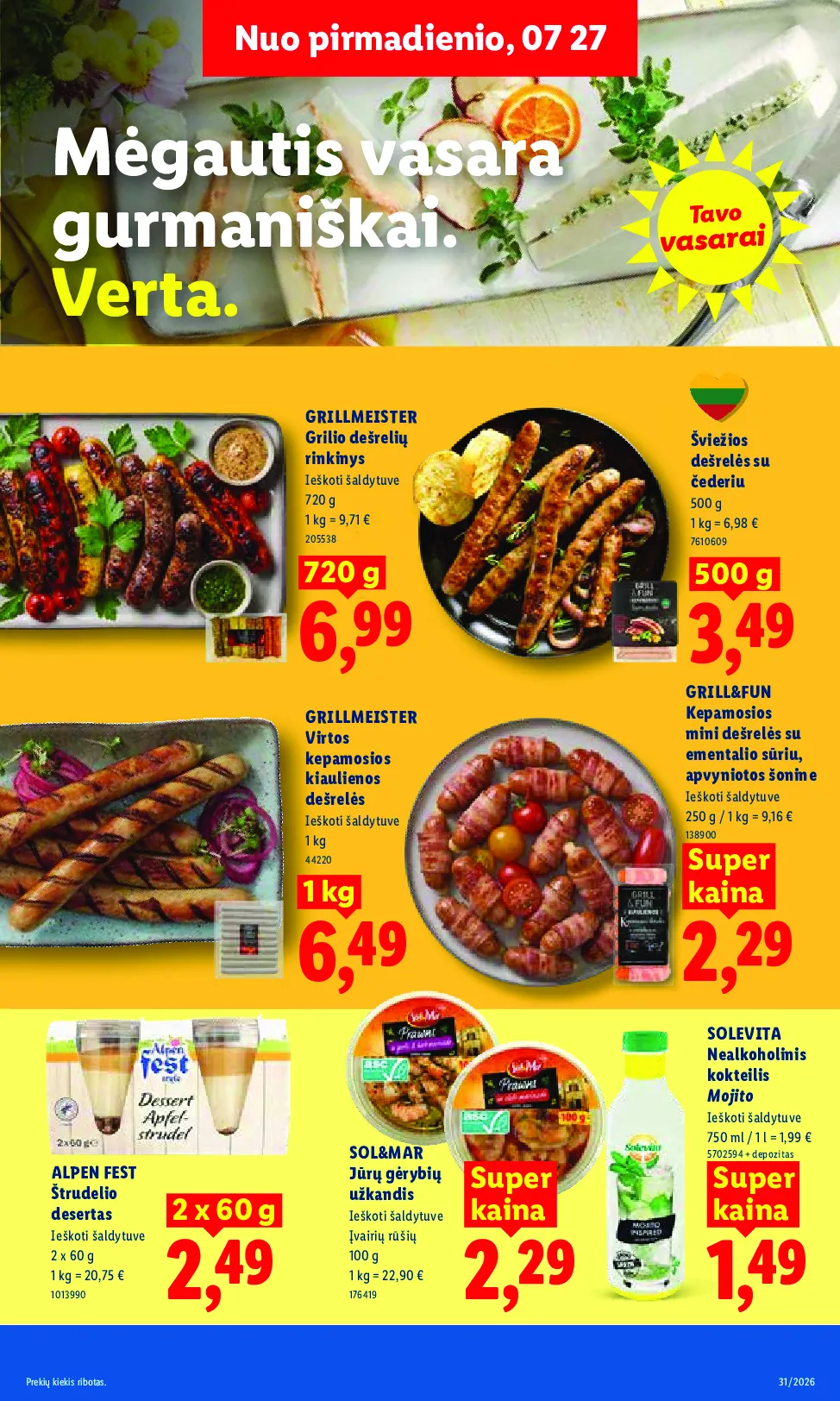 Lidl akcijos šią savaitę. Galioja nuo 2026-07-27 iki 2026-08-02 – 17 psl.