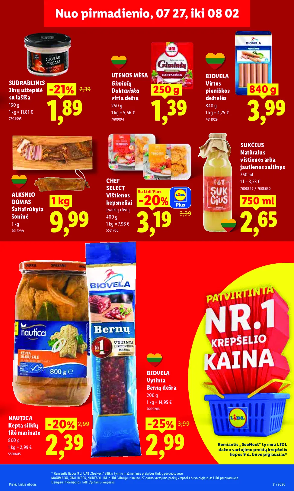 Lidl akcijos šią savaitę. Galioja nuo 2026-07-27 iki 2026-08-02 – 19 psl.
