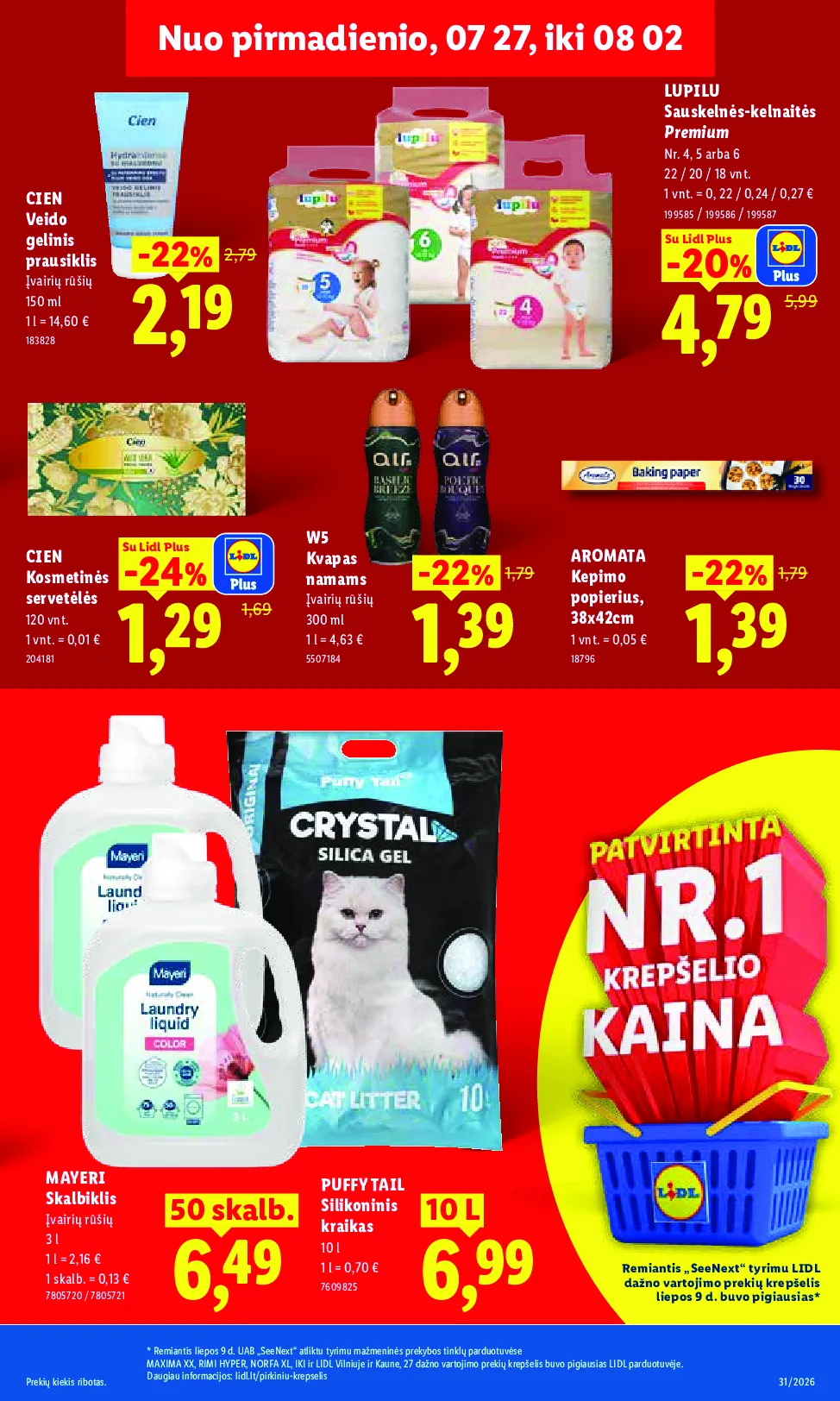 Lidl akcijos šią savaitę. Galioja nuo 2026-07-27 iki 2026-08-02 – 25 psl.