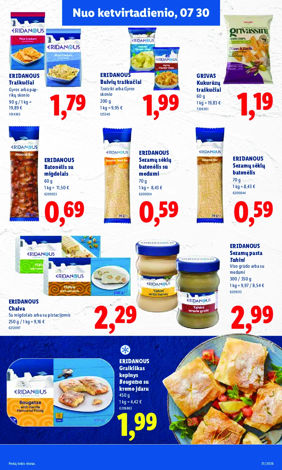 Lidl akcijos šią savaitę. Galioja nuo 2026-07-27 iki 2026-08-02 – 31 psl.