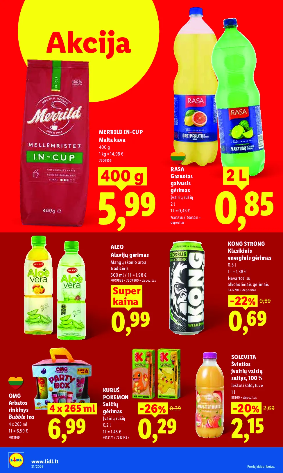 Lidl akcijos šią savaitę. Galioja nuo 2026-07-27 iki 2026-08-02 – 32 psl.
