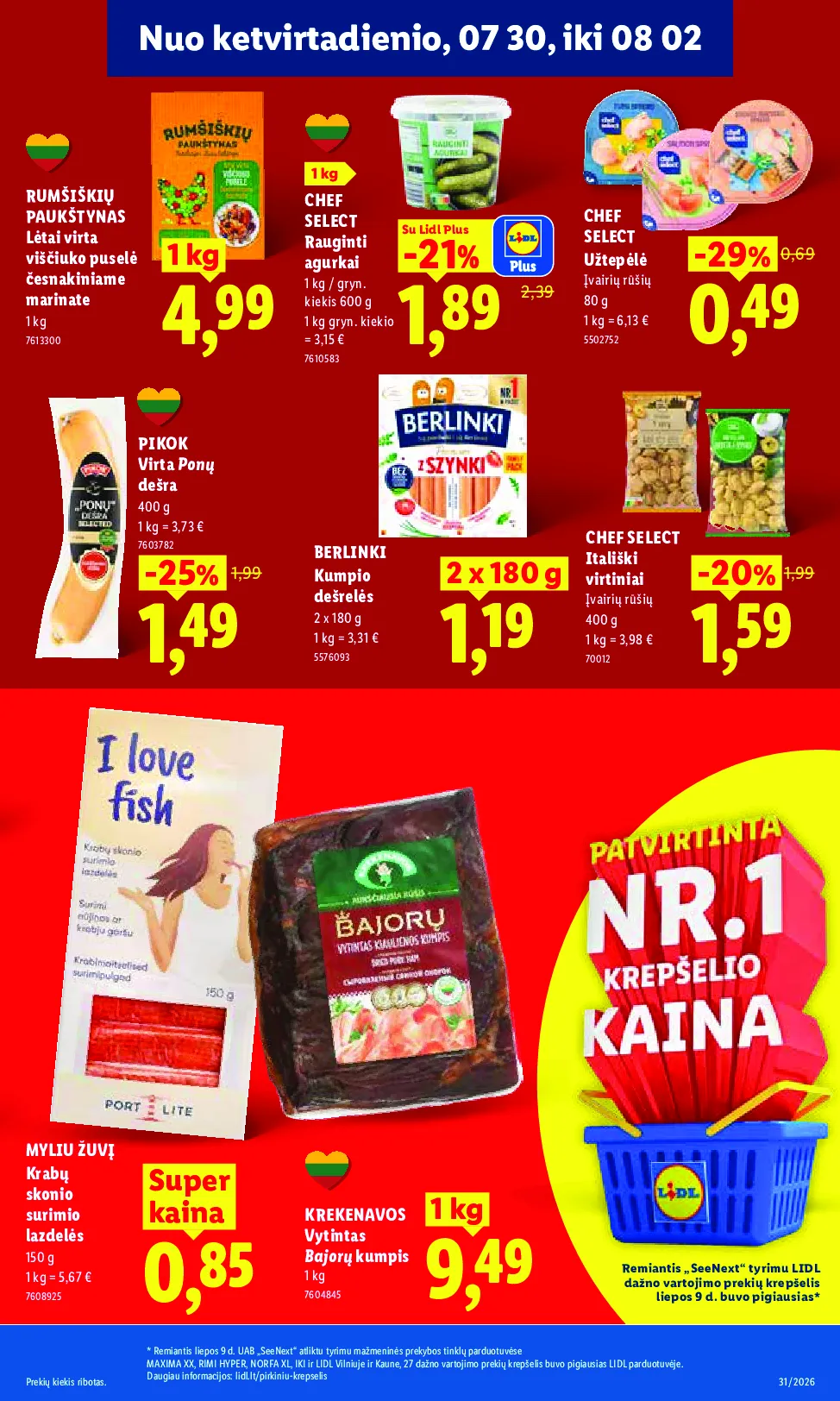 Lidl akcijos šią savaitę. Galioja nuo 2026-07-27 iki 2026-08-02 – 35 psl.