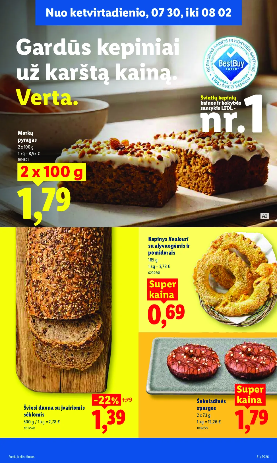 Lidl akcijos šią savaitę. Galioja nuo 2026-07-27 iki 2026-08-02 – 37 psl.