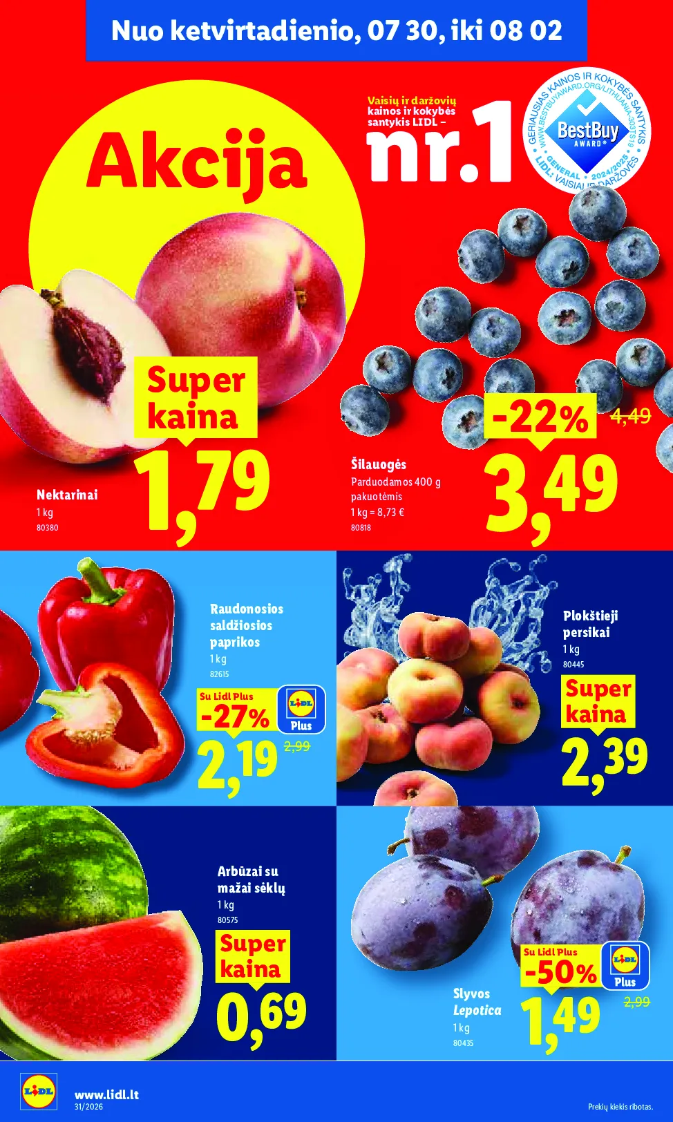 Lidl akcijos šią savaitę. Galioja nuo 2026-07-27 iki 2026-08-02 – 38 psl.