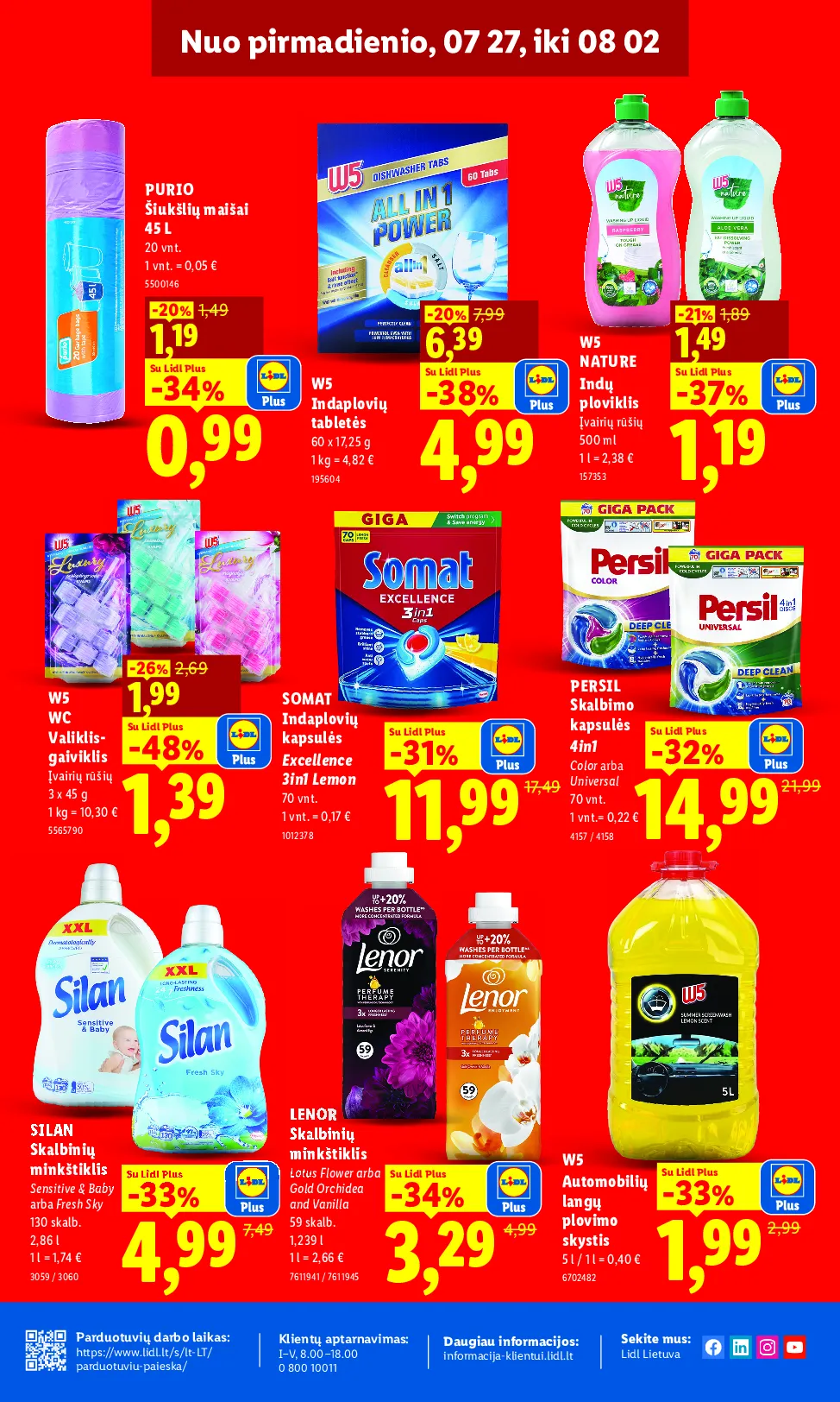 Lidl akcijos šią savaitę. Galioja nuo 2026-07-27 iki 2026-08-02 – 5 psl.