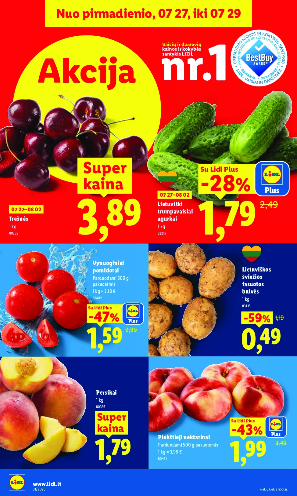 Lidl akcijos šią savaitę. Galioja nuo 2026-07-27 iki 2026-08-02 – 6 psl.
