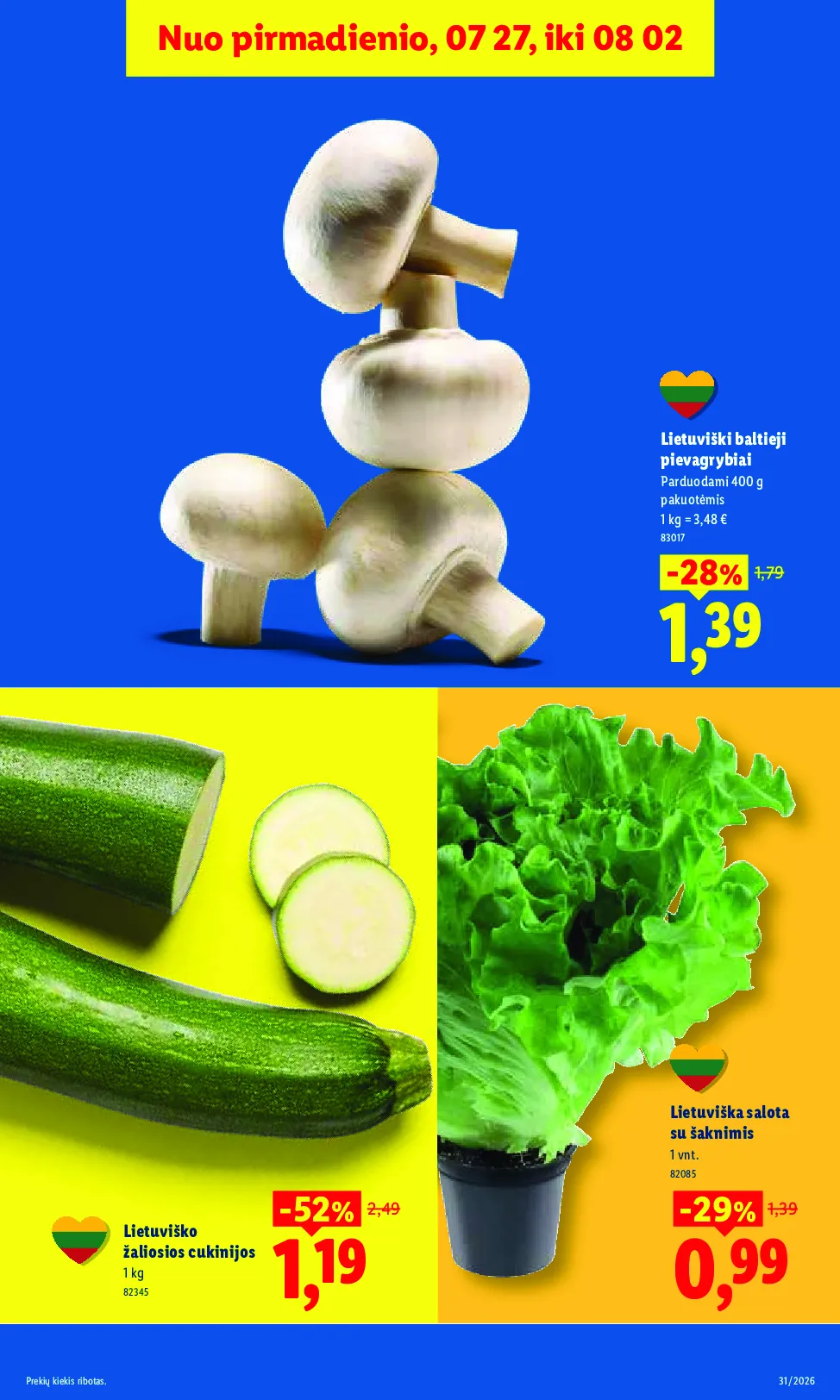 Lidl akcijos šią savaitę. Galioja nuo 2026-07-27 iki 2026-08-02 – 7 psl.