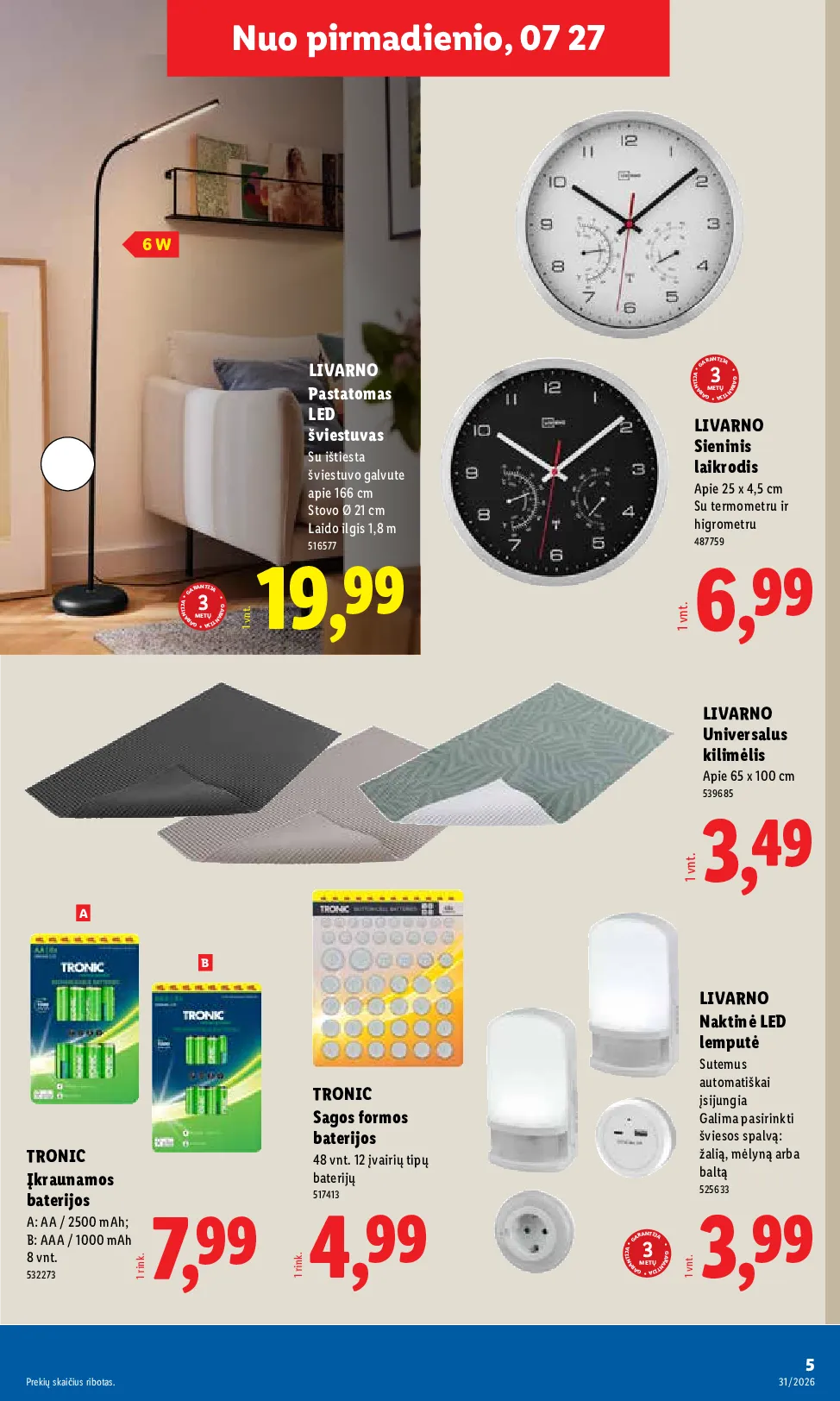 Lidl akcijos šią savaitę. Galioja nuo 2026-07-27 iki 2026-08-02 – 5 psl.