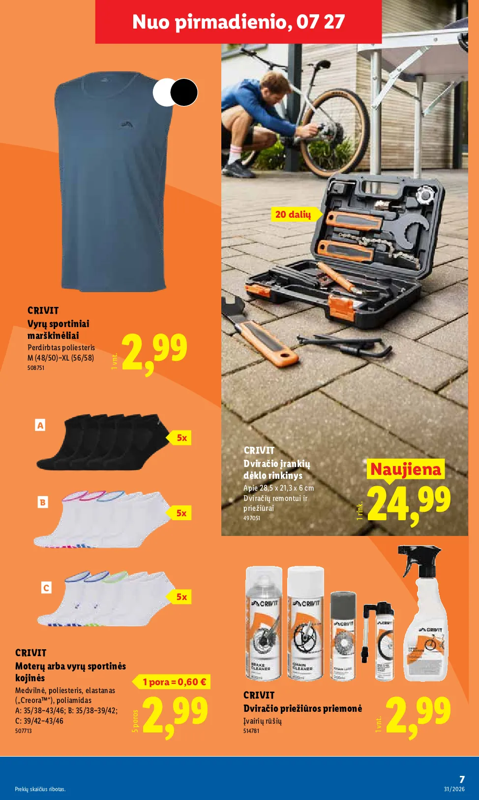 Lidl akcijos šią savaitę. Galioja nuo 2026-07-27 iki 2026-08-02 – 7 psl.