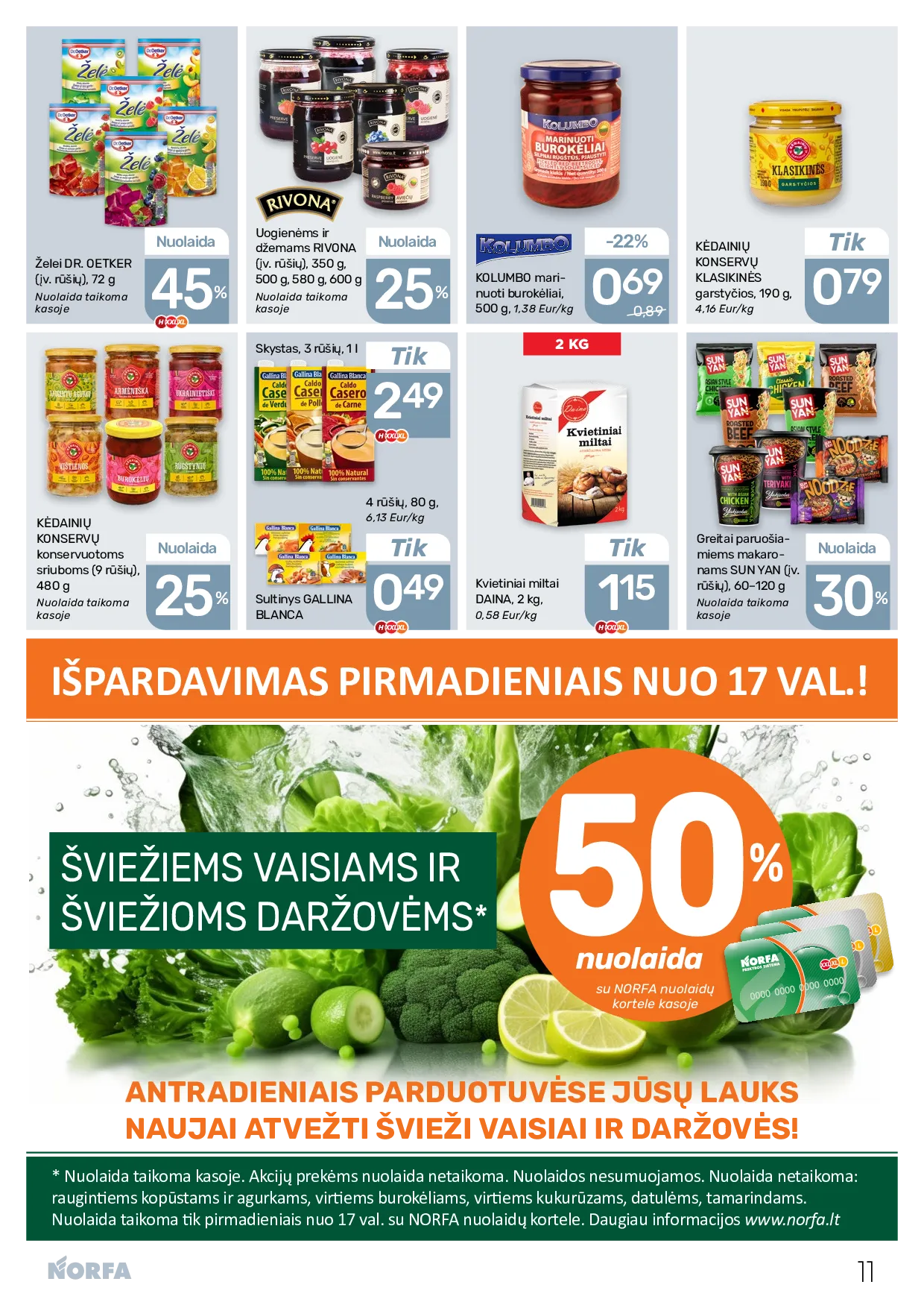 Norfa akcijos šią savaitę. Galioja nuo 2026-07-23 iki 2026-08-05 – 11 psl.
