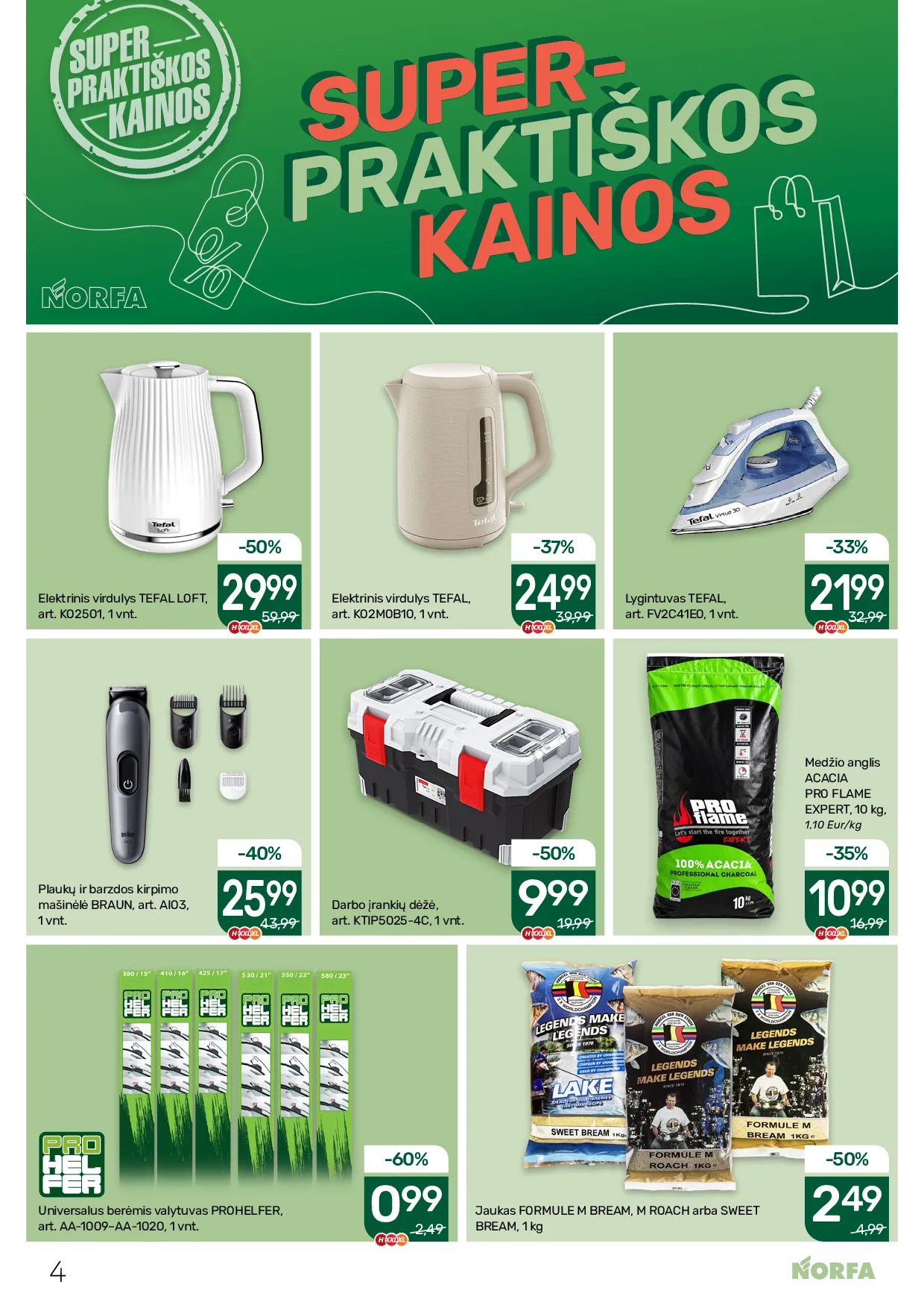 Norfa akcijos šią savaitę. Galioja nuo 2026-07-23 iki 2026-08-05 – 4 psl.