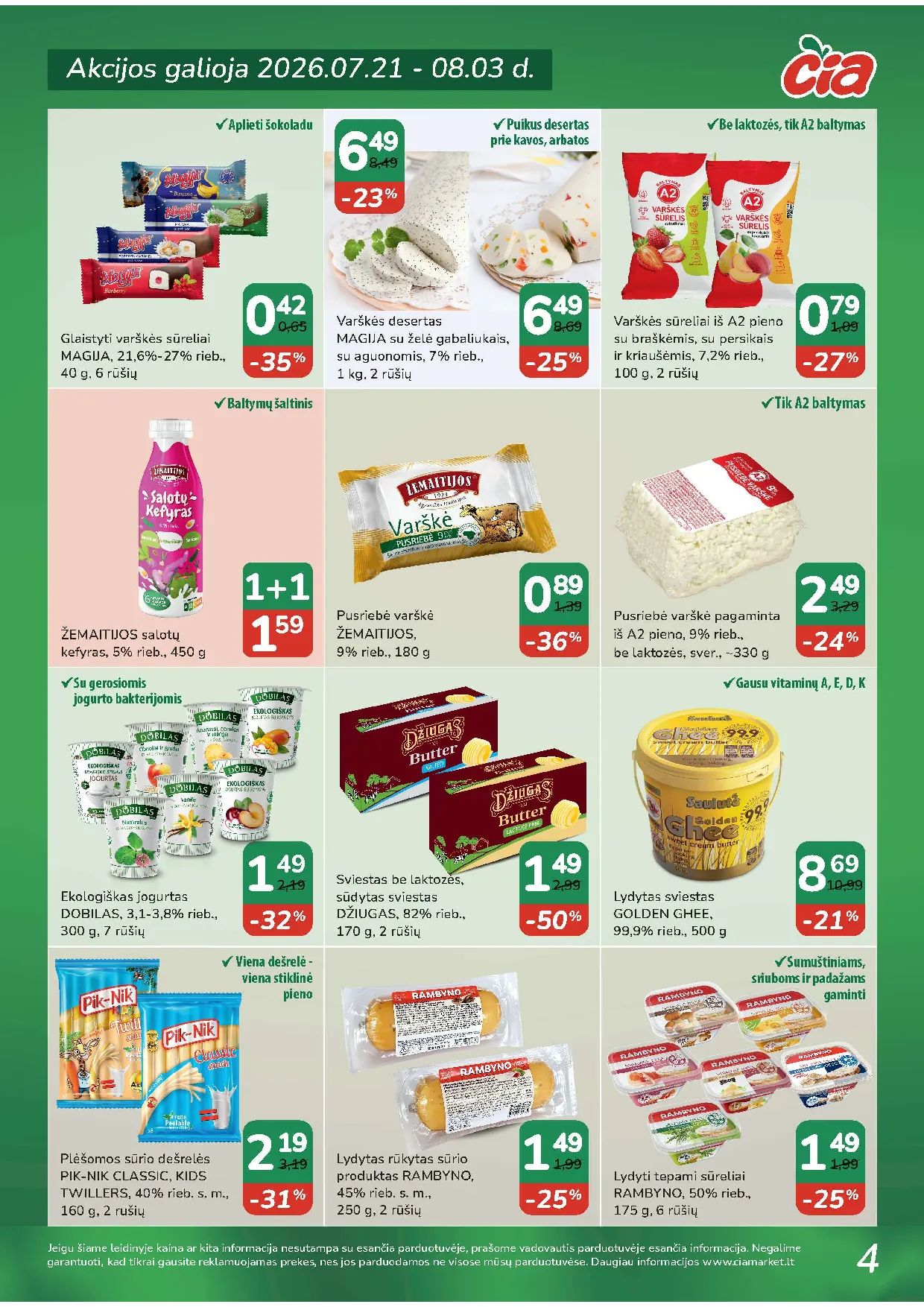 Čia Market akcijos šią savaitę. Galioja nuo 2026-07-07 iki 2026-07-20 – 4 psl.