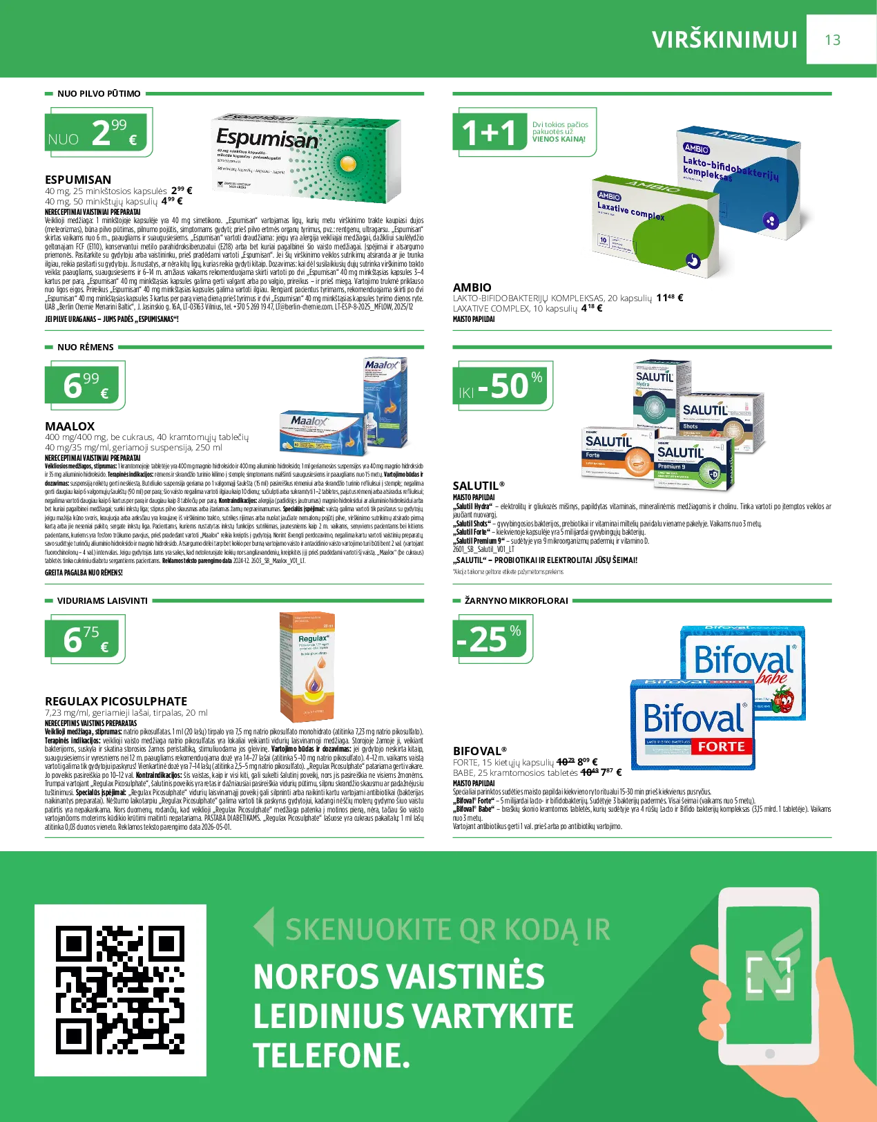 Norfa vaistinės leidinys – 13 psl.