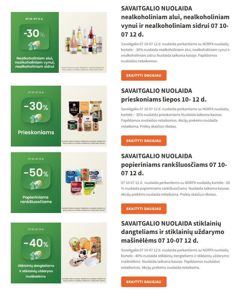 Norfa savaitgalio akcijos – 1 psl.