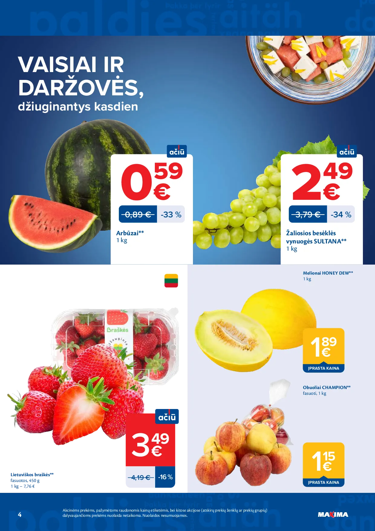 Maxima akcijos šią savaitę. Galioja nuo 2026-08-18 iki 2026-08-24 – 4 psl.