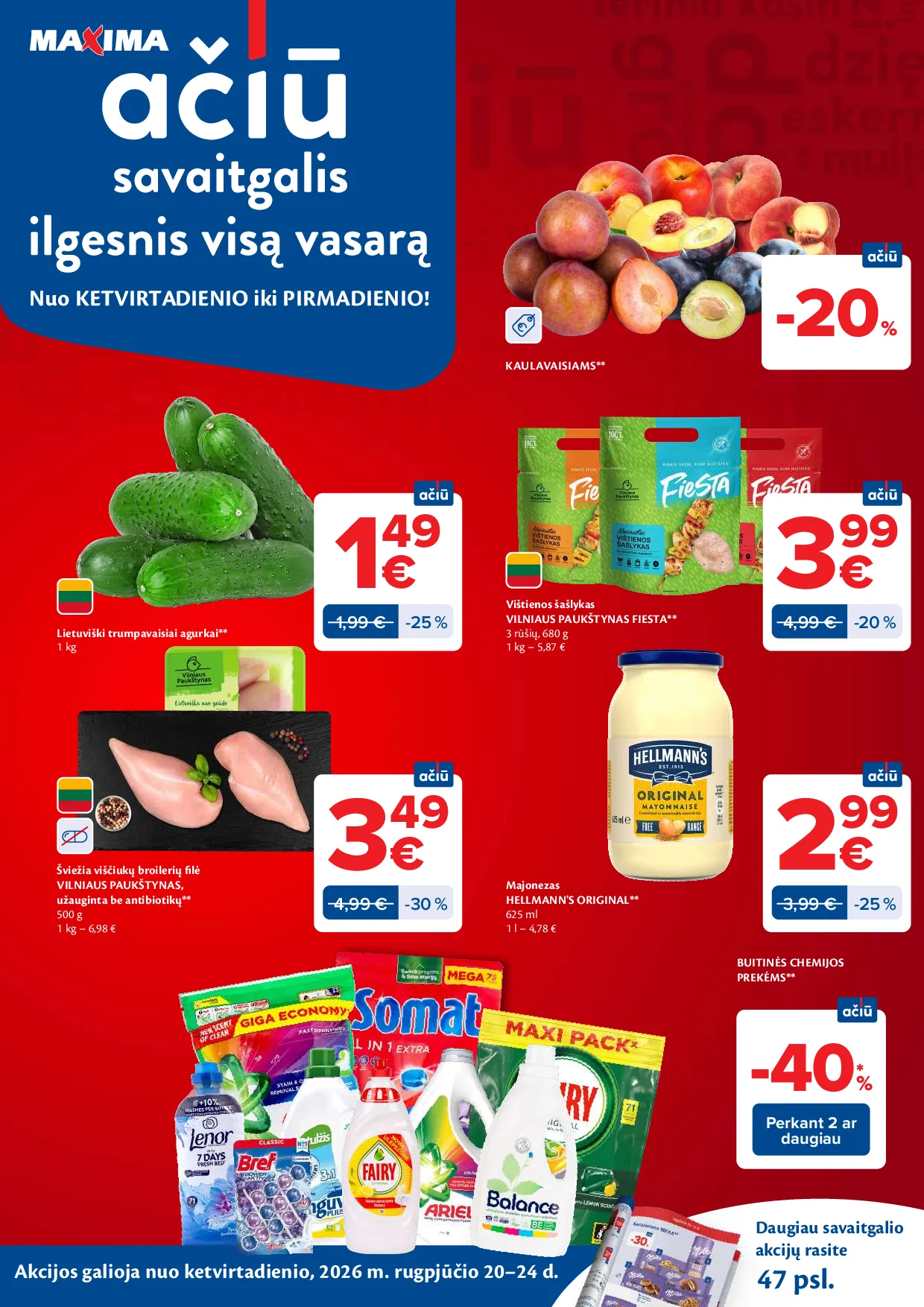 Maxima akcijos šią savaitę. Galioja nuo 2026-08-18 iki 2026-08-24 – 48 psl.