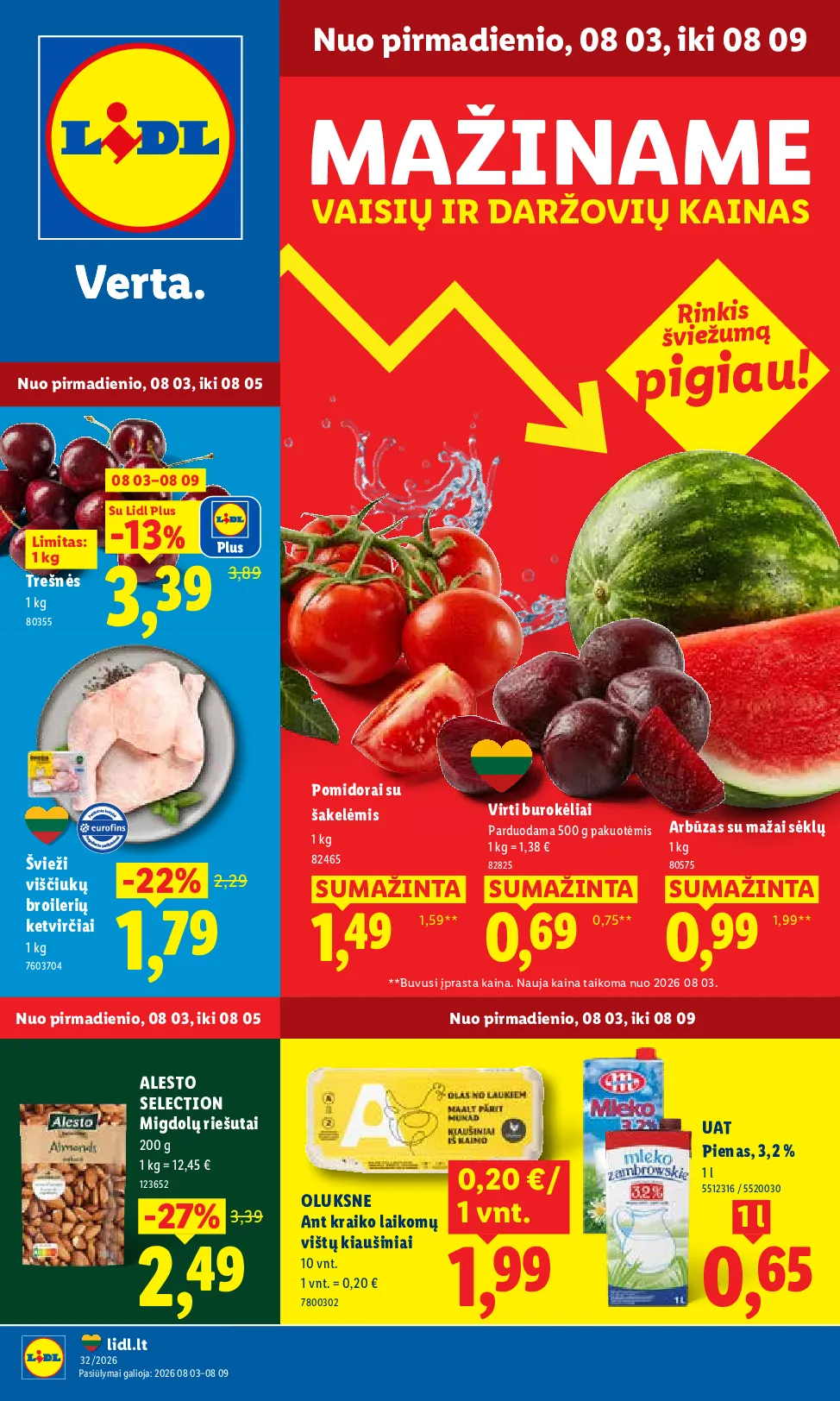 Lidl maisto prekių leidinys – 1 psl.