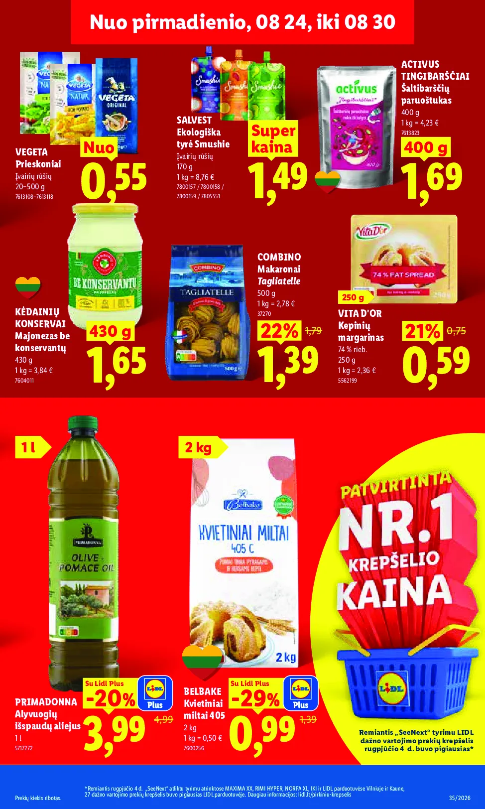 Lidl akcijos šią savaitę. Galioja nuo 2026-08-24 iki 2026-08-30 – 11 psl.