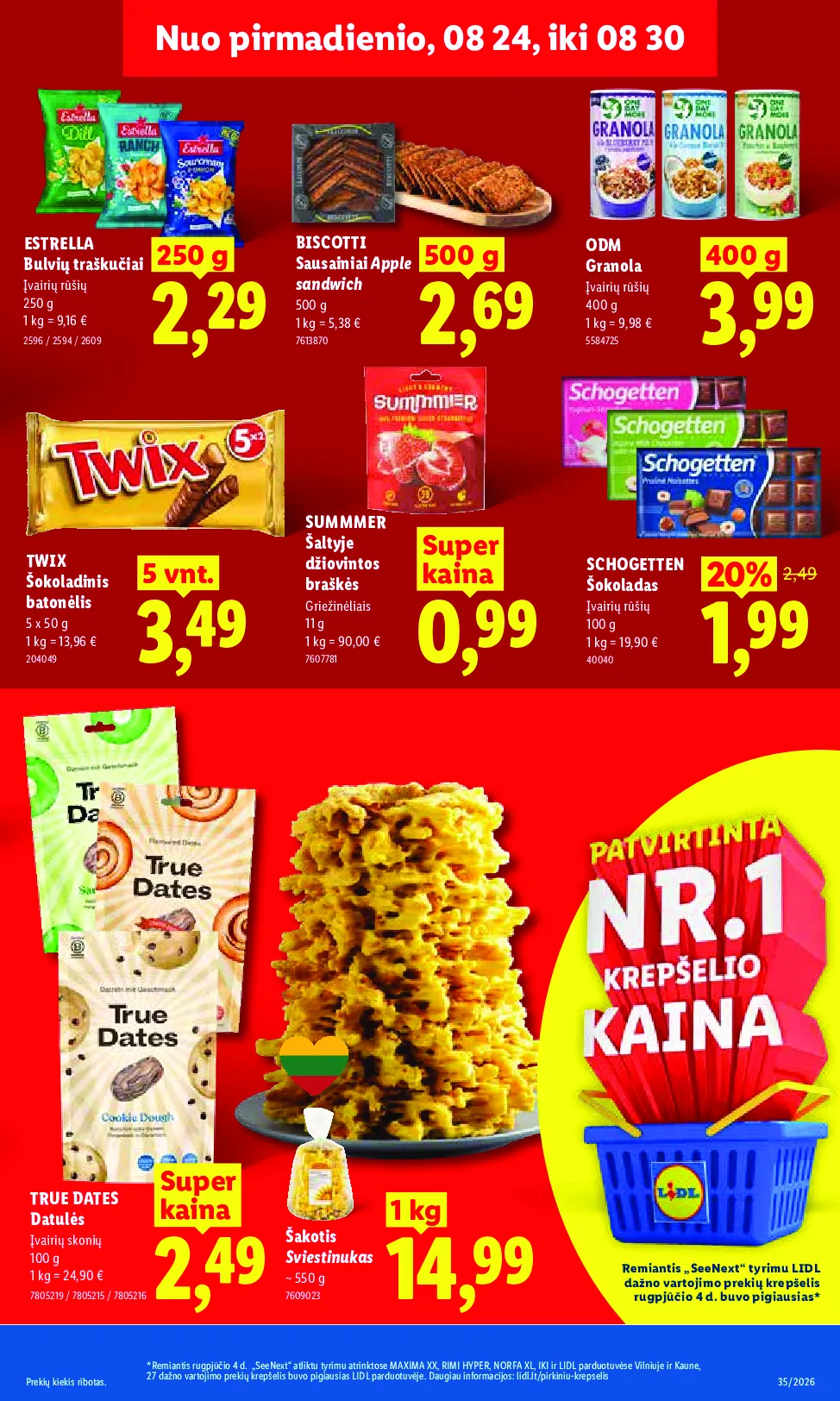Lidl akcijos šią savaitę. Galioja nuo 2026-08-24 iki 2026-08-30 – 13 psl.