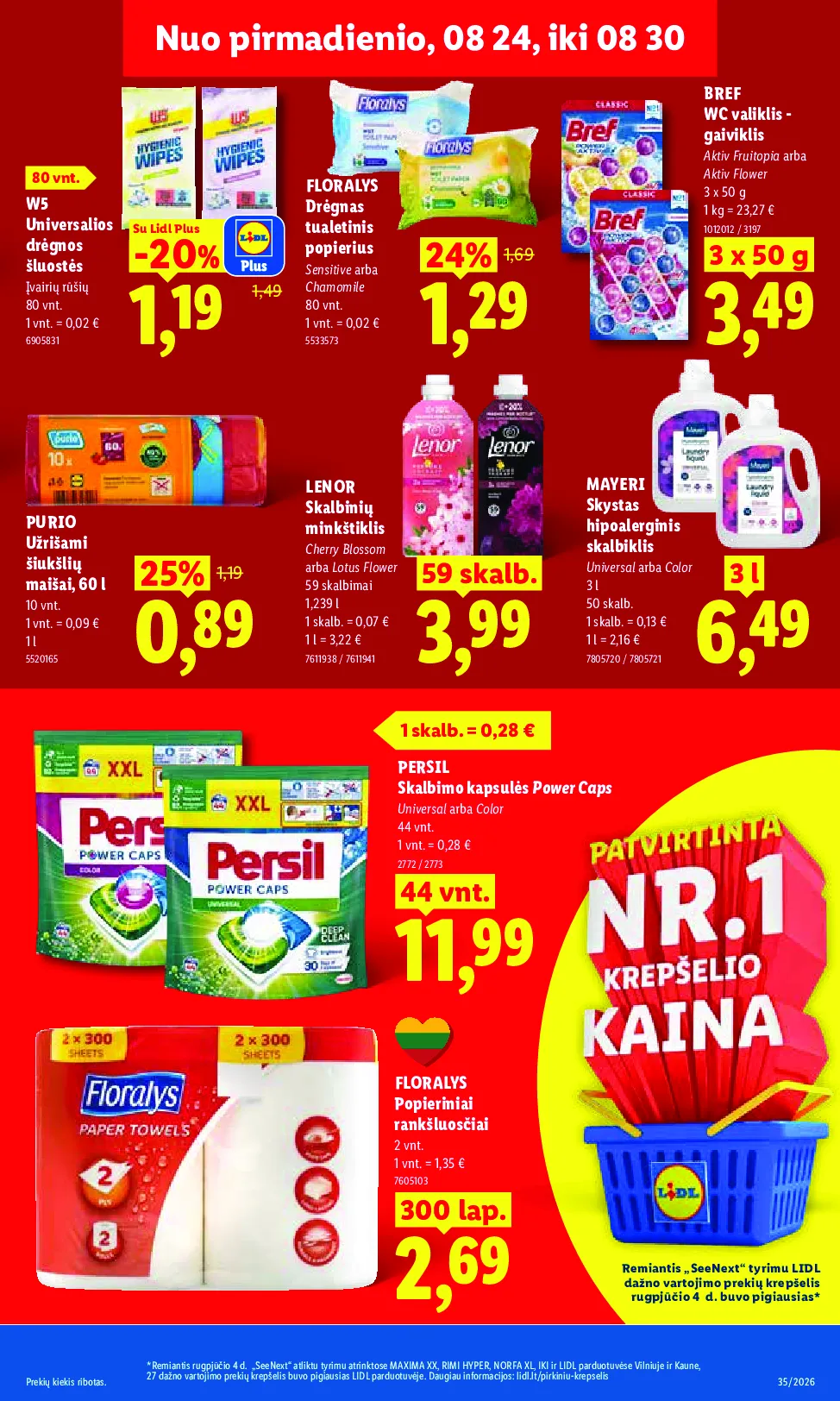 Lidl akcijos šią savaitę. Galioja nuo 2026-08-24 iki 2026-08-30 – 15 psl.