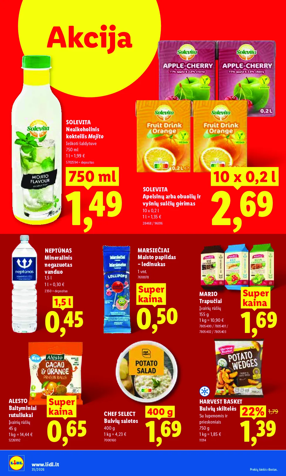 Lidl akcijos šią savaitę. Galioja nuo 2026-08-24 iki 2026-08-30 – 22 psl.