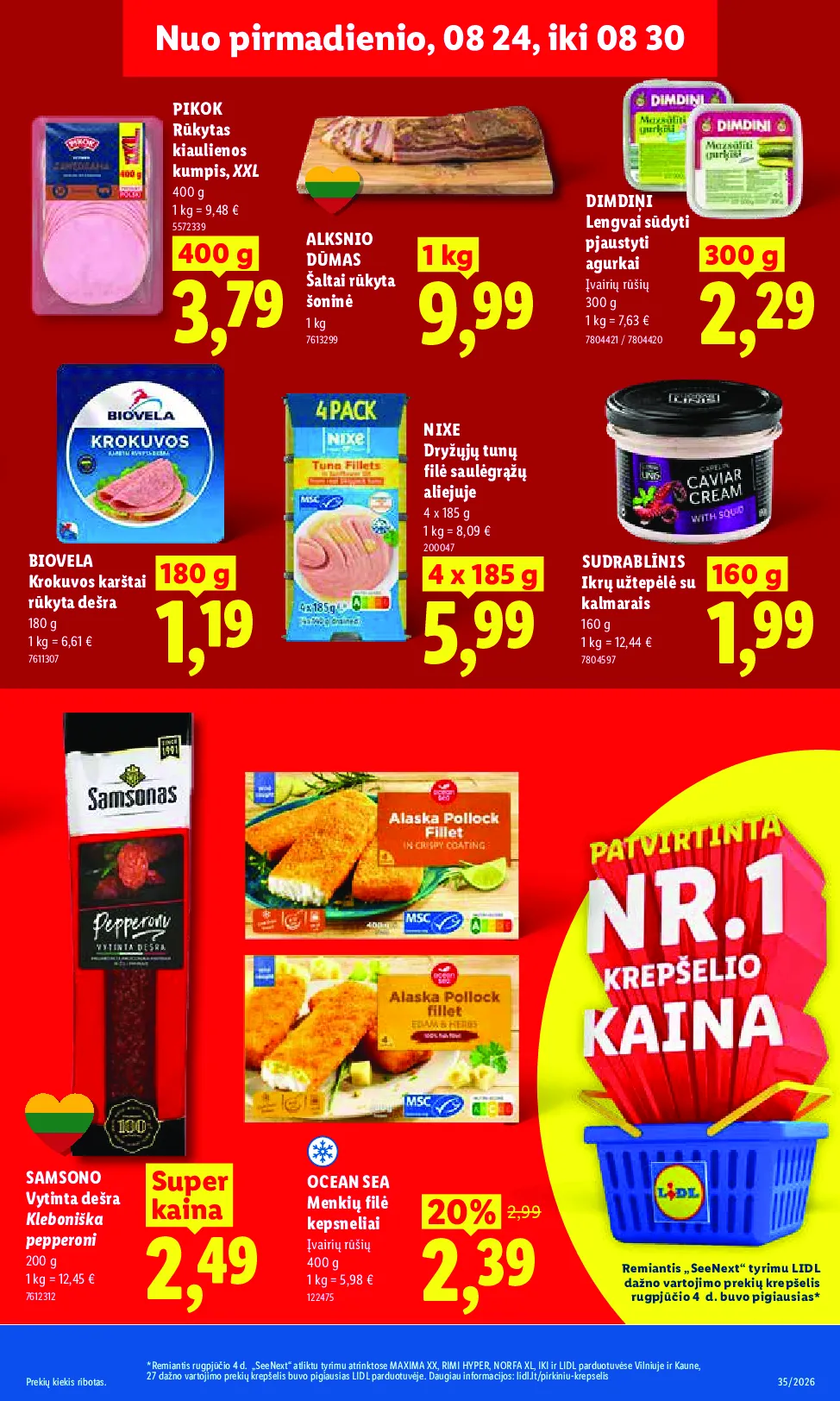 Lidl akcijos šią savaitę. Galioja nuo 2026-08-24 iki 2026-08-30 – 23 psl.