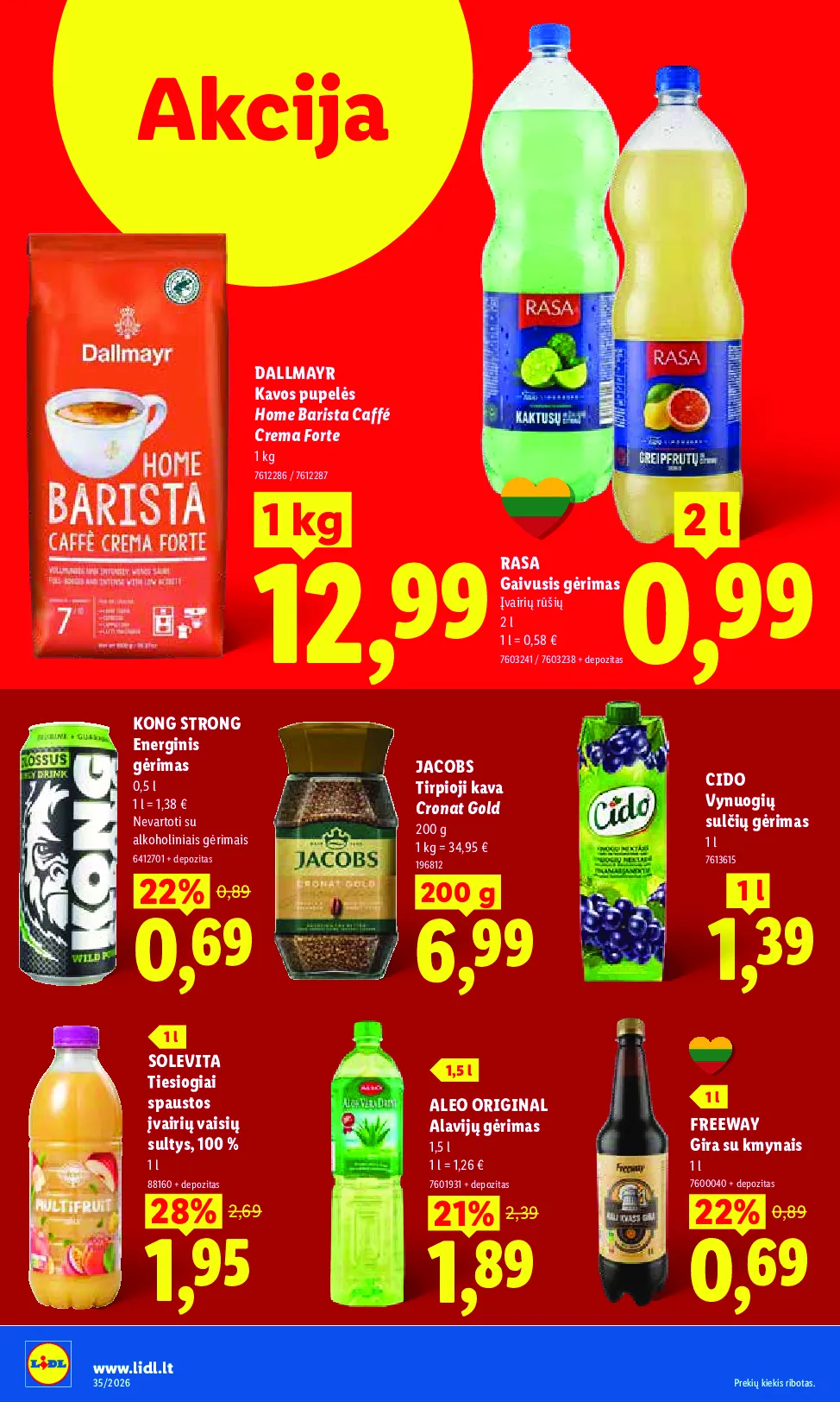 Lidl akcijos šią savaitę. Galioja nuo 2026-08-24 iki 2026-08-30 – 28 psl.